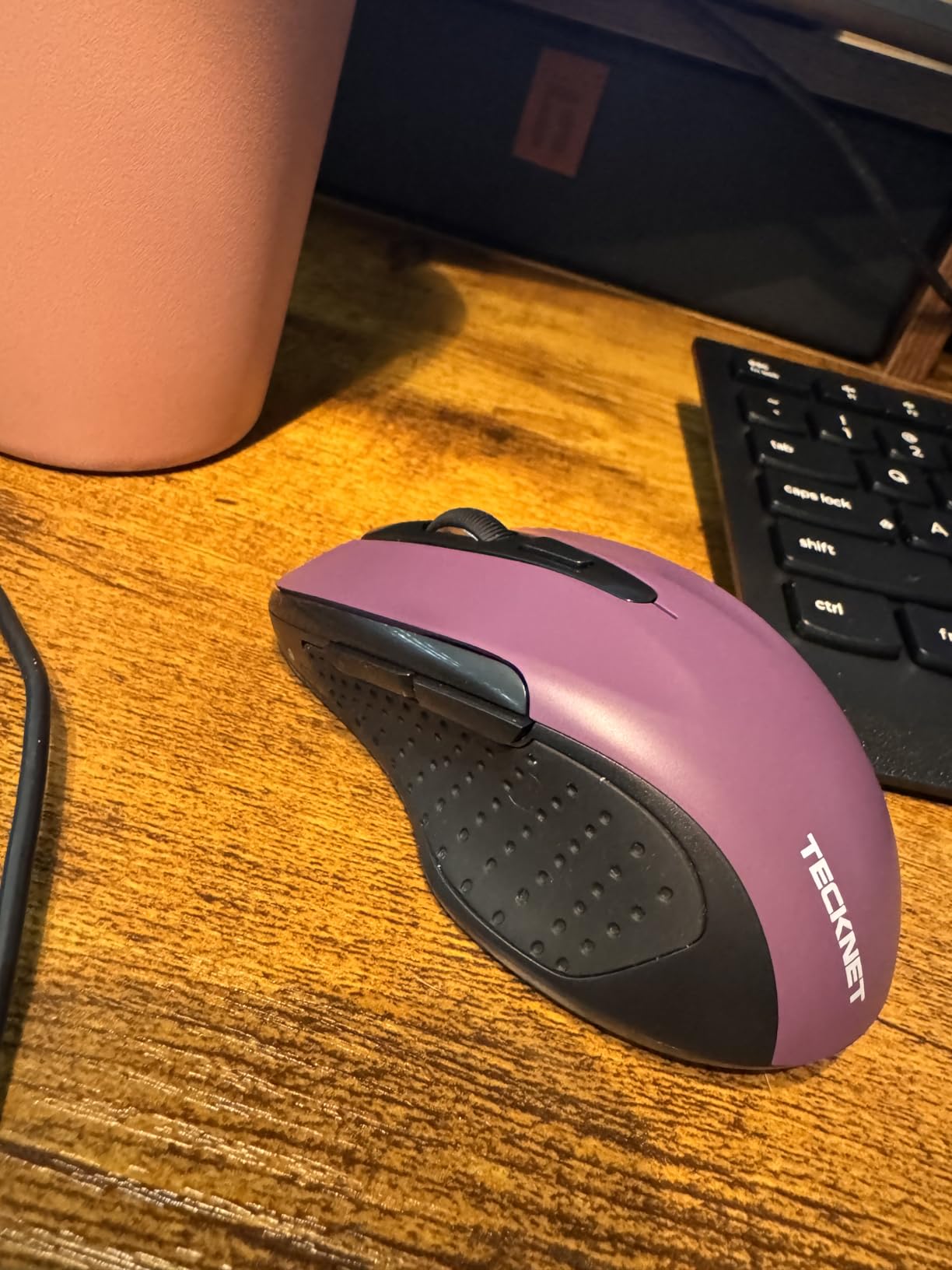 TECKNET Wireless Mouse, 2.4G Ergonomic Computer Mouse, 2600 DPI - Purple customer photo 2