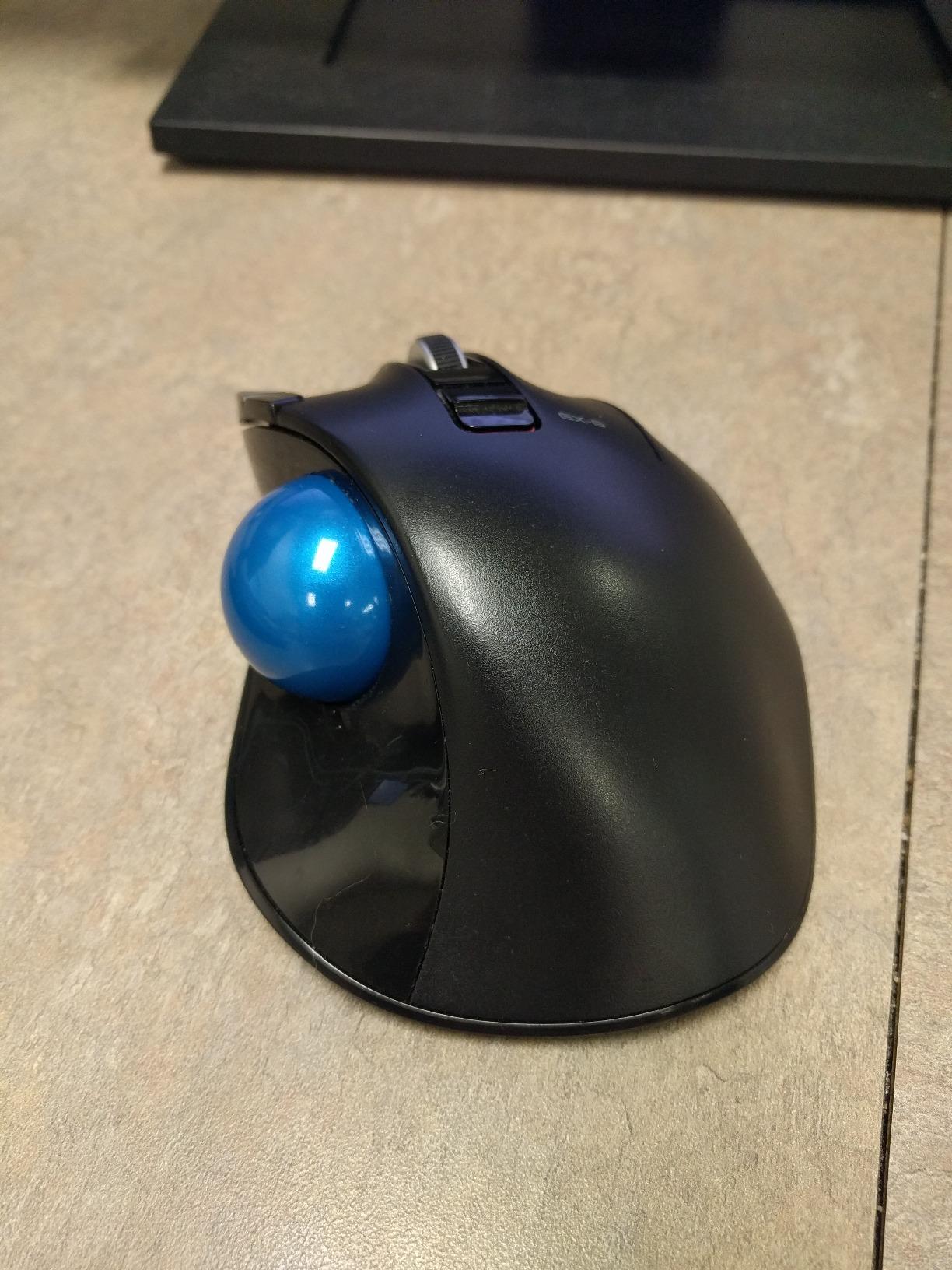 ELECOM EX-G Trackball Mouse, 2.4GHz USB Wireless, Ergonomic Design, Thumb Control, Smooth Roller Ball, Optical Tracking, 6 Programmable Buttons, Tilt Scroll, Computer Mice for Laptop PC, Windows & Mac customer photo 1
