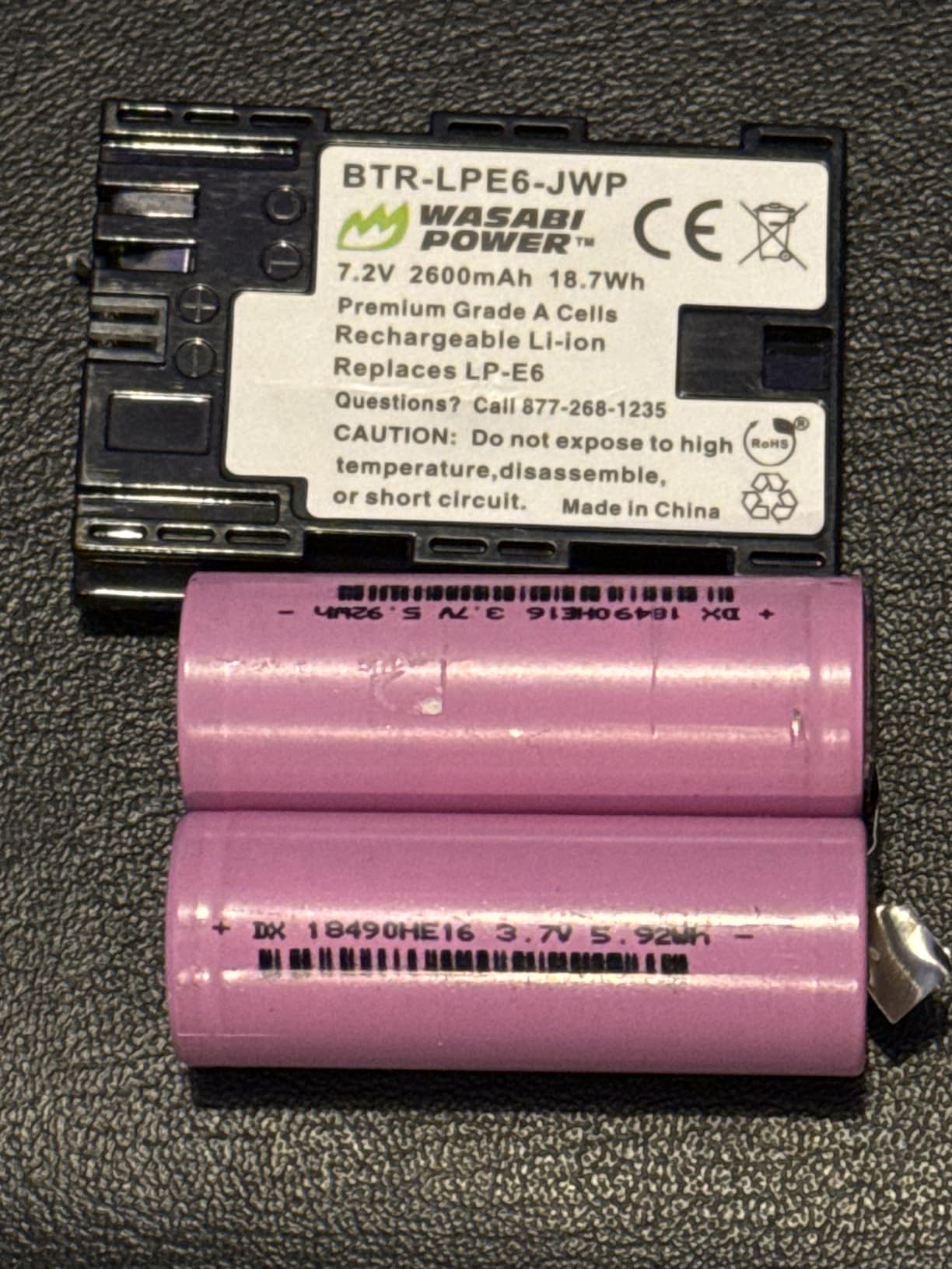 Wasabi Power LP-E6, LP-E6N Battery (2-Pack) for Canon EOS 5D Mark II/III/IV, 5DS, 5DS R, 6D, 6D Mark II, 7D, 7D Mark II, 70D, 80D, 90D, R, R5, R5C, R6, Ra, XC10, XC15, BMPCC 4K, BMPCC 6K customer photo 2