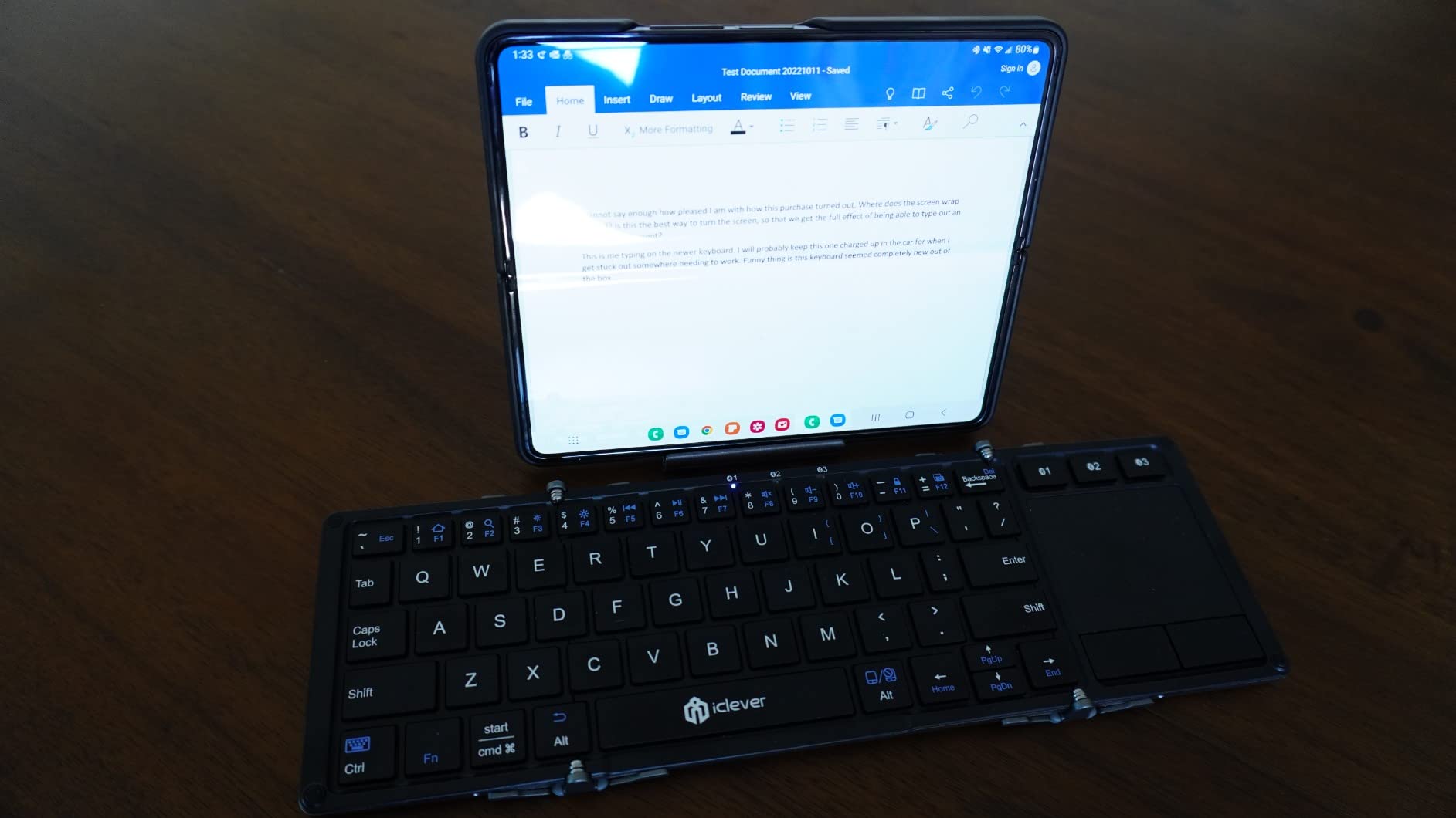 iClever BK08 Foldable Keyboard with Touchpad for Phone and Tablet, Gray, Aluminum Build customer photo 1