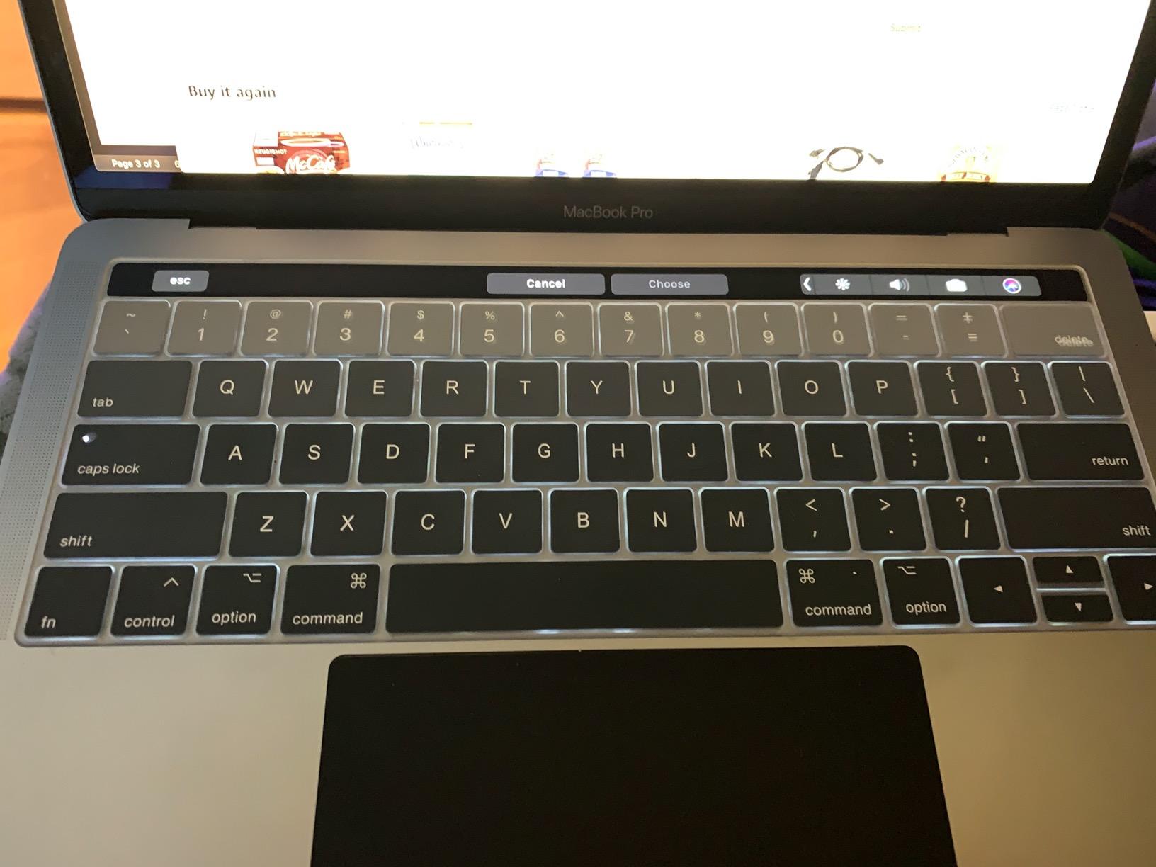 ProElife Premium Ultra Thin Silicone Keyboard Protector Cover Skin for MacBook Pro with Touch Bar 13-inch 15-inch (Model A1706, A1707, A1989, A1990, A2159) (2016 2017 2018 2019 Released), Black customer photo 1