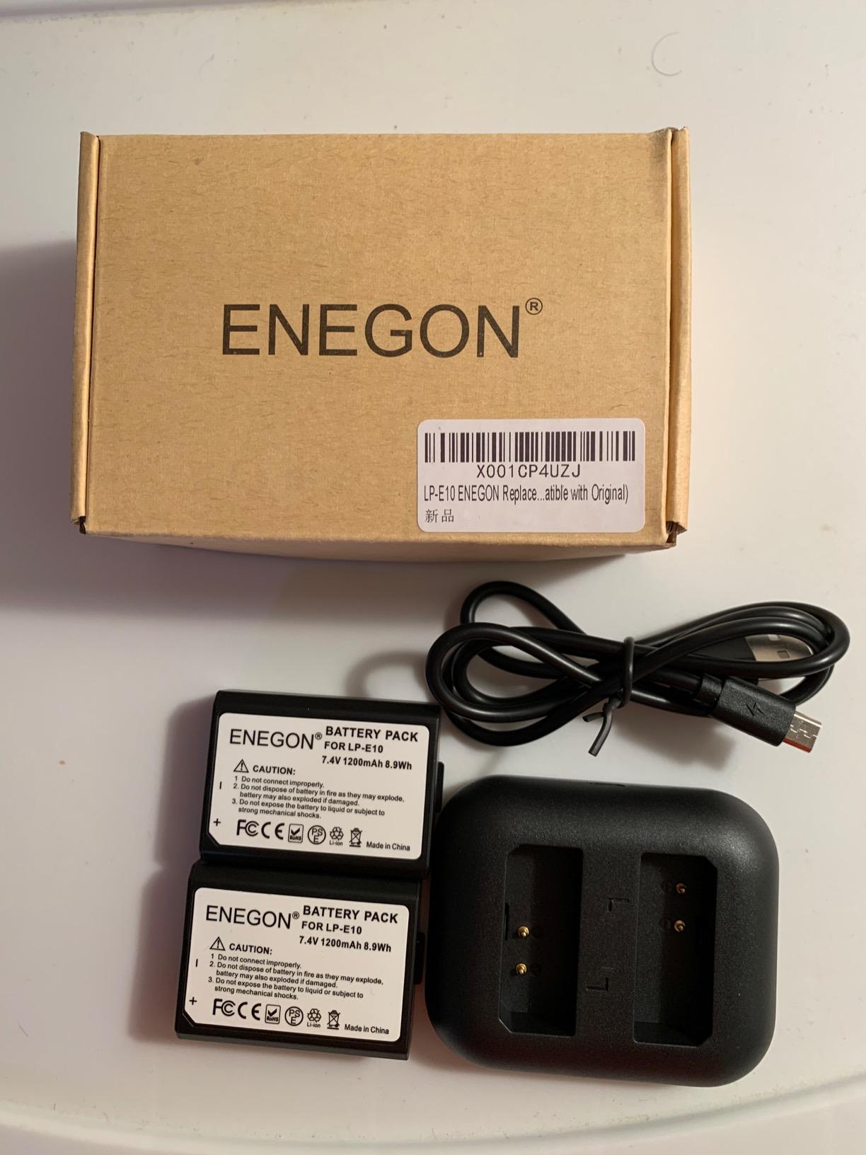 ENEGON LP-E10 Replacement Battery (2-Pack 1680mAH) and Rapid Dual Charger for Canon LP E10 Canon EOS Rebel T3 T5 T6 T7 T100, Kiss X50 X70 X80 X90, EOS 1100D 1200D 1300D 1500D 2000D 3000D 4000D customer photo 1