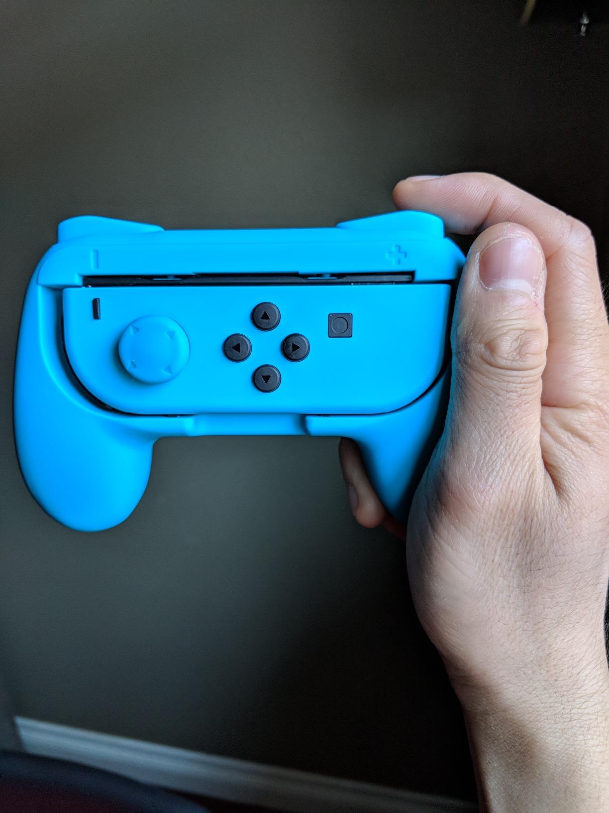 FASTSNAIL Grips Compatible with Nintendo Switch for Joy Con & OLED Model for Joycon, Wear-Resistant Handle Kit and Non-Slip Thumb Grips for Switch Joycon 1 Controller 2 Pack (Black) customer photo 1