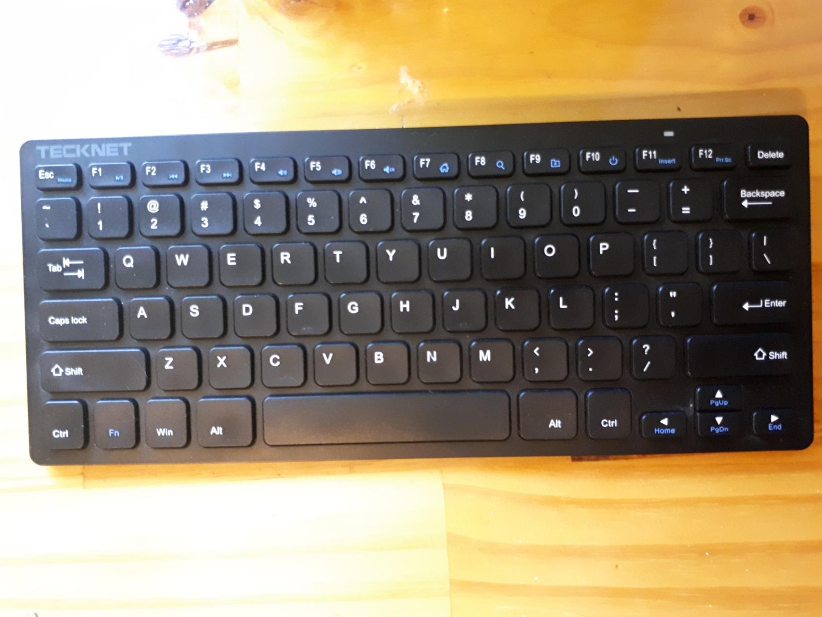TECKNET 2.4G Wireless Keyboard - Mini Compact Keyboard with Media Hotkeys, 12-Month Battery Life, Compatible with PC, Desktop, Laptop, Smart TV - Black customer photo 1