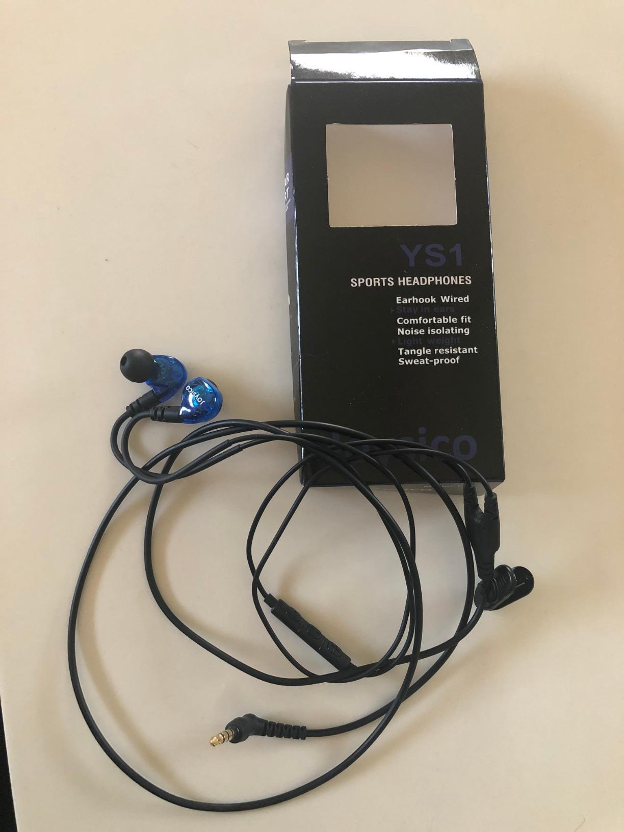 Joysico Wired Over Ear Earbuds Headphones for Kids Women Small Ears Blue | Microphone, Control, Ear Buds Case, Earhook in-Ear Earphones for Sport Running Exercise Jogging customer photo 2