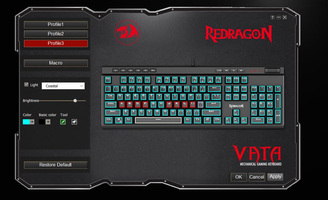 Redragon K580 Wired RGB Mechanical Gaming Keyboard, Macro Key & Media Wheel customer photo 1
