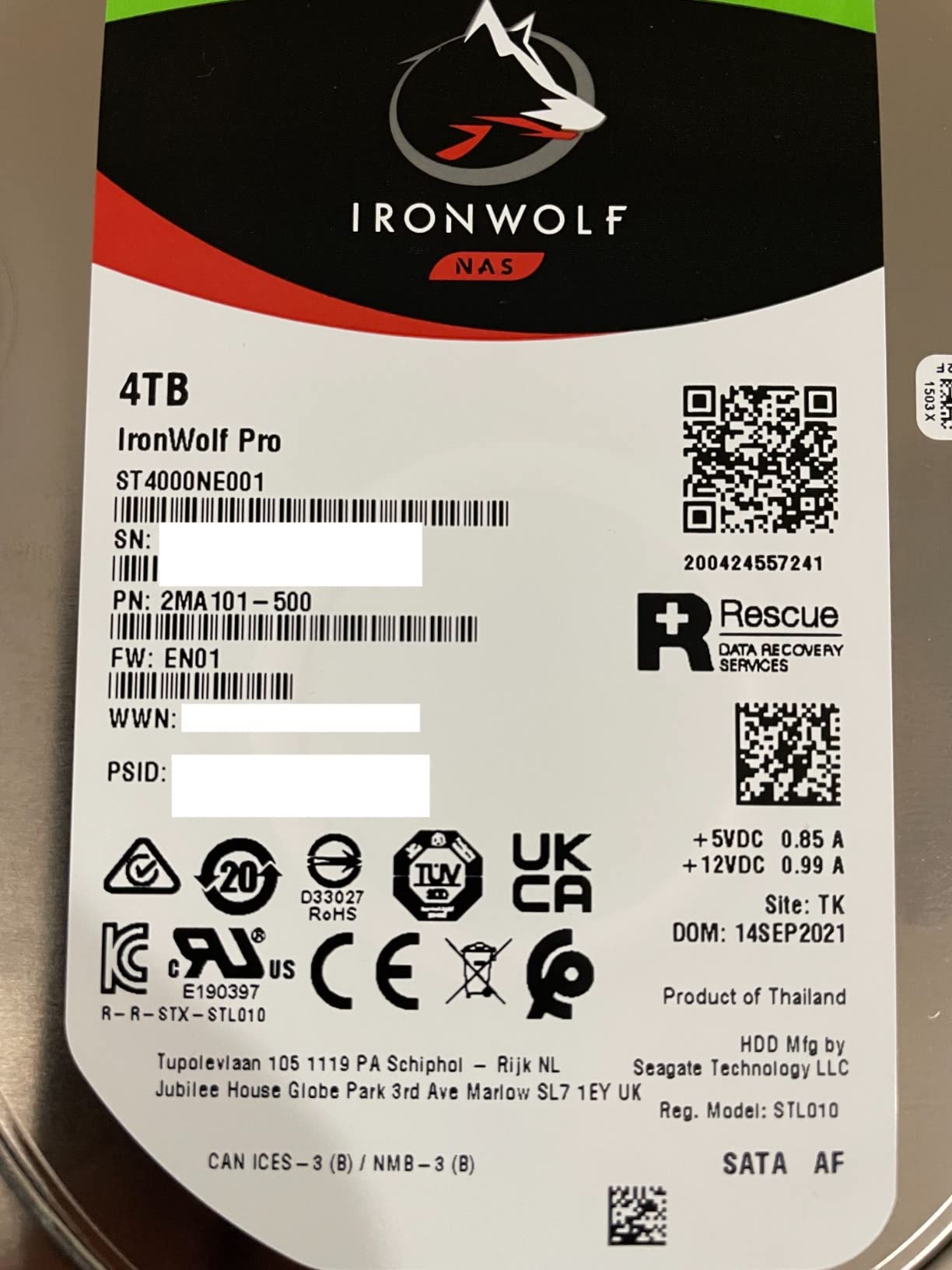 Seagate IronWolf Pro 14TB NAS Internal Hard Drive HDD - CMR 3.5 Inch SATA 6Gb/s 256MB Cache for RAID Network Attached Storage, Data Recovery Service (ST14000NEZ008) customer photo 2