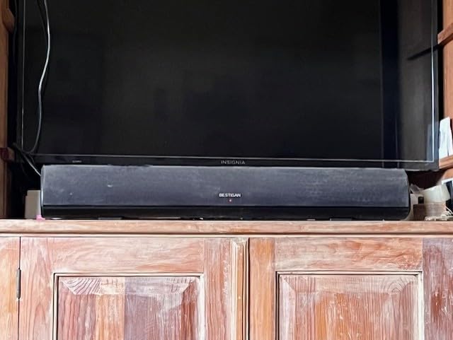 BESTISAN Soundbar, TV Sound Bar with Wired HDMI and Wireless Bluetooth 5.0 Home Theater System (28 Inch, Enhanced Bass Technology, 3-Inch Drivers, Bass Adjustable, Wall Mountable, DSP) customer photo 2