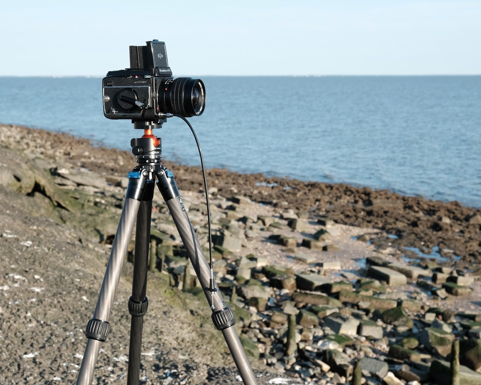 SIRUI AM-284 Carbon Fiber Tripod for Travel, Professional Camera Tripod with 4-Section Legs, Twist Leg Locks, Detachable Metal Spikes, Loads up 33LB, Max Height 47.2