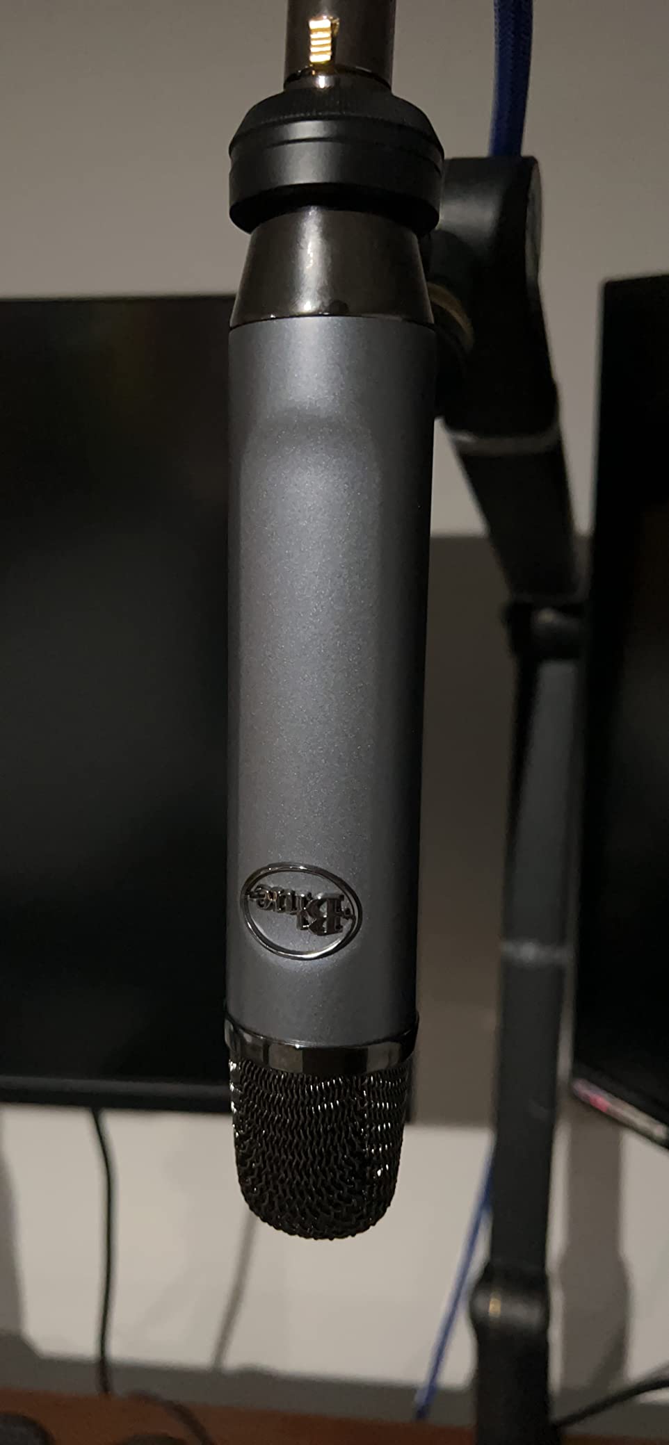 Blue Ember XLR Condenser Mic for Recording and Streaming, Custom Cardioid Capsule and Mic Stand Mount, Gray customer photo 1