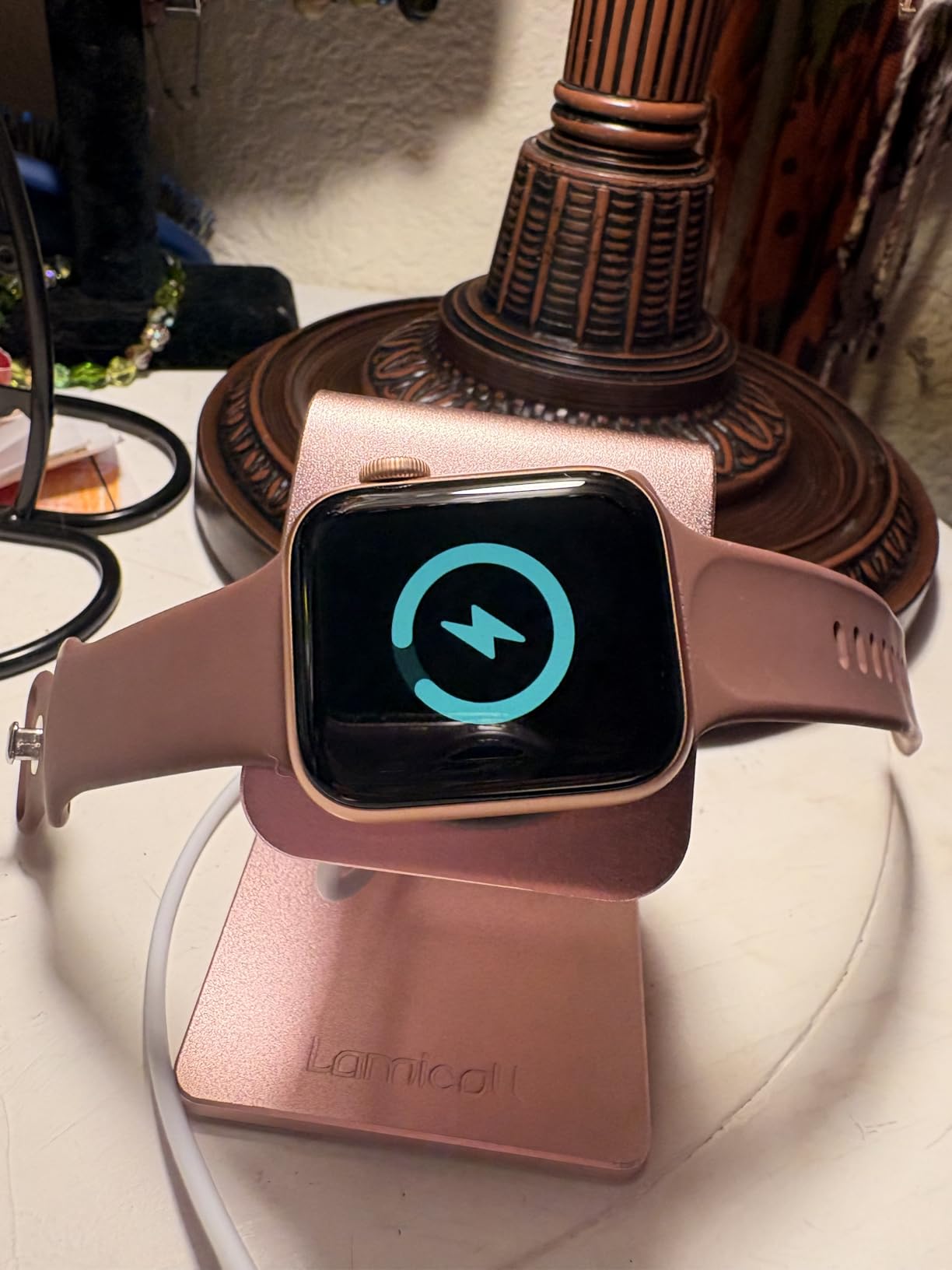 Lamicall Watch Stand for Apple Watch Magnetic Fast Charger | Aluminum Alloy Desk Charging Stand Holder Dock for iWatch SE3 SE2 Ultra 3, Series 11 10 9 8 7 6 5 (49/46/45/44/42/41/40/38mm) customer photo 1