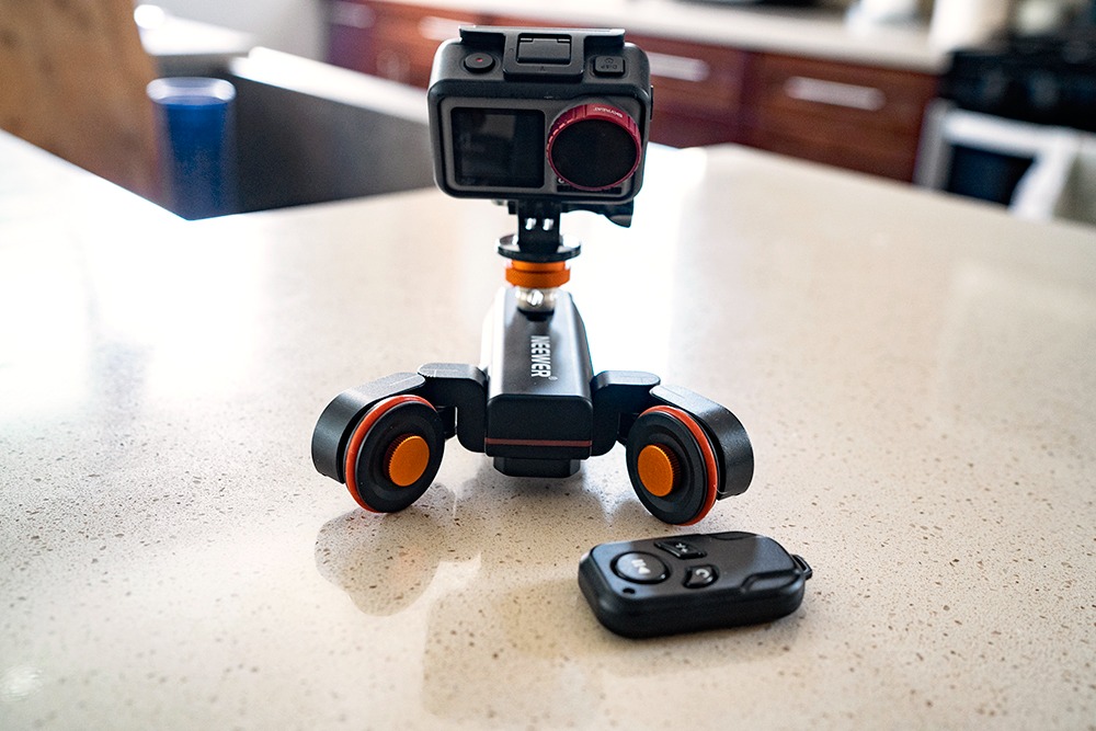 NEEWER 3 Wheels Wireless Video Camera Dolly, 3 Speed Motorized Slider | Electric Track Rail Dolly Car, Remote Control, Compatible with DSLR Camera Camcorder GoPro iPhone and Android Smartphone customer photo 1