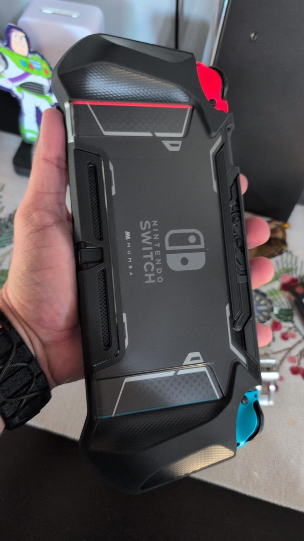 Mumba Dockable Case Compatible with Nintendo Switch 1 (2017 Release), [Blade Series] TPU Grip Protective Cover Case with Ergonomic Design and Comfort Grip (Black) customer photo 1