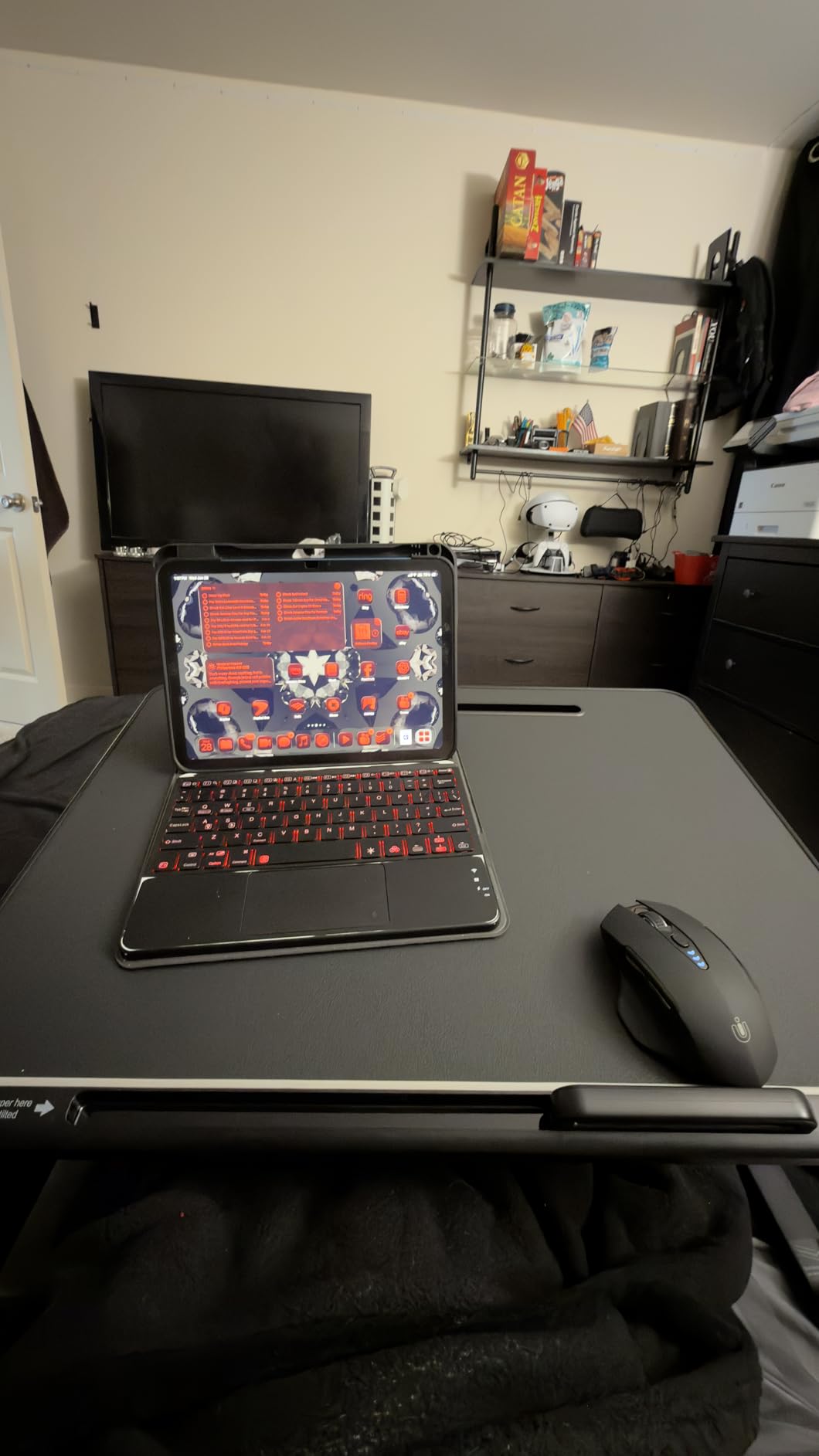 Laptop Lap Desk for Bed, SAIJI X-Large Adjustable Laptop Table | XXL-Extra Large, Foldable Laptop Stand for Bed, with Storage Drawer & Bookstand, for Eating, Working, Gaming, Drawing customer photo 1