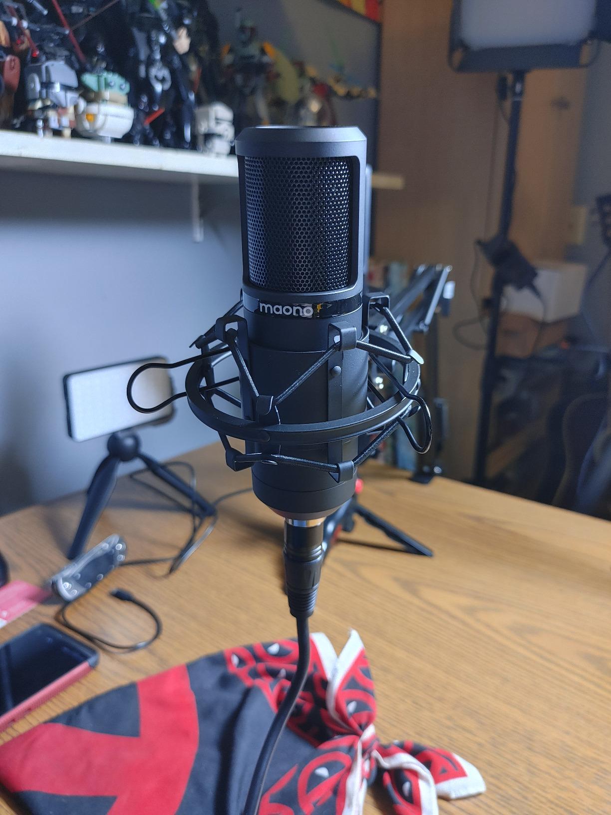 MAONO PM320S Condenser PC Microphone with XLR Cable, Boom Arm, Pop Filter | Computer Mic Compatible with Audio Interface & Mixer for Podcast Record Stream Studio Music Singing Vocal Content Creators customer photo 2