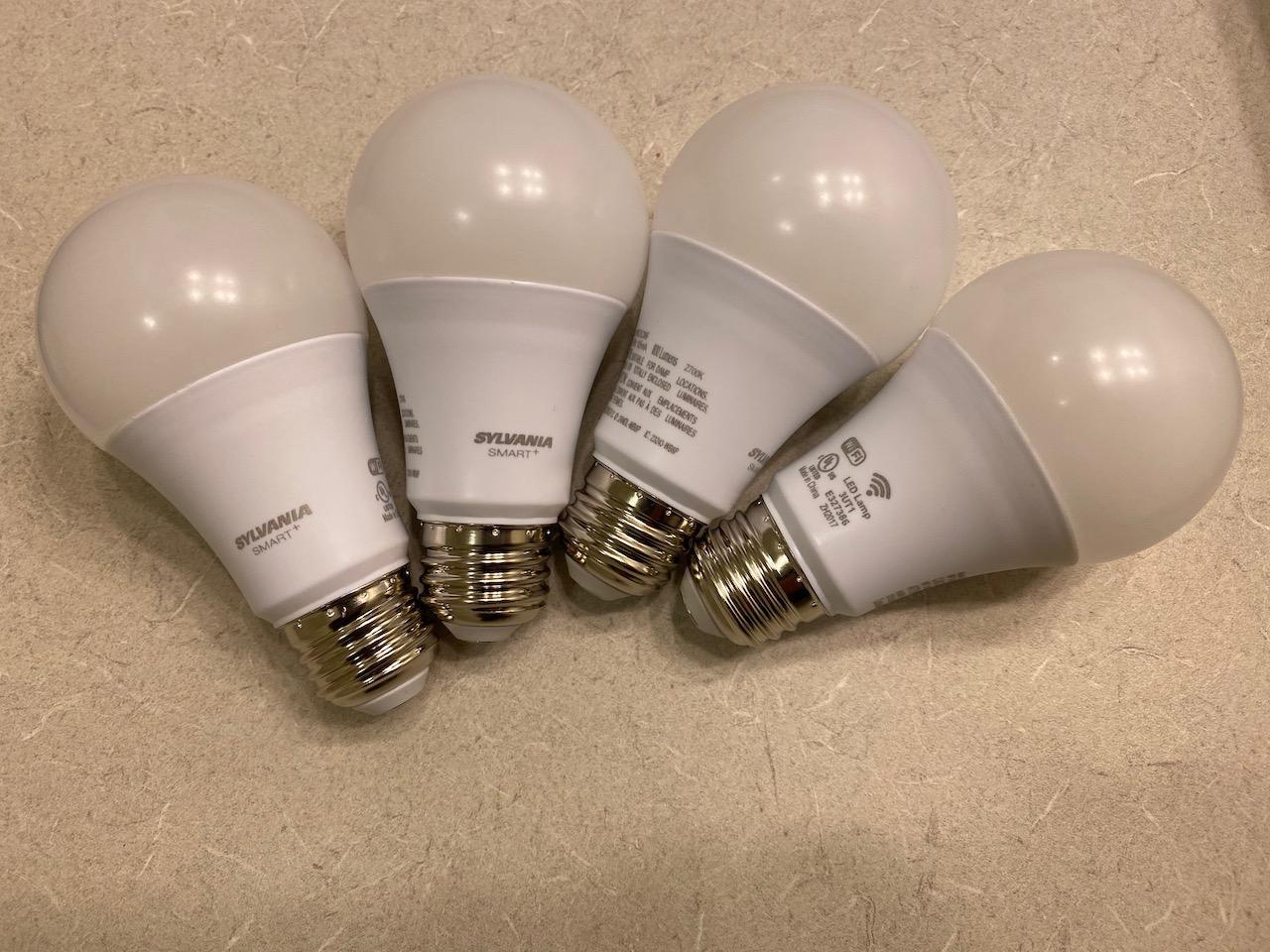 SYLVANIA Wifi LED Smart Light Bulb, A19, 60W, Soft White, Compatible with Alexa and Google Home Only - 4 Pack (75672) customer photo 1