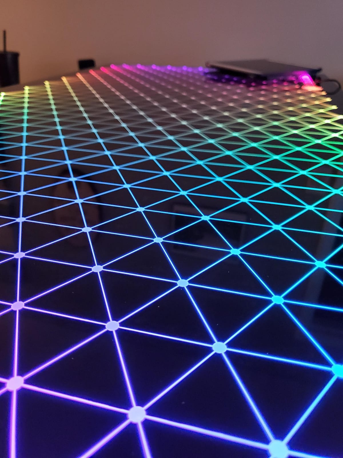 EUREKA ERGONOMIC RGB LED Gaming Desk, Music Sync Lights Up Tempered Glass Desktop, 43