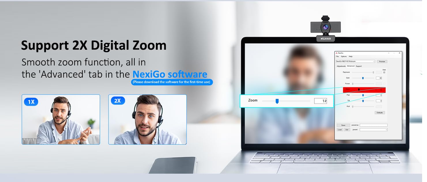 NexiGo N60 1080P Webcam with Microphone, Software Control & Privacy Cover, USB HD Computer Web Camera, Plug and Play, for Zoom/Skype/Teams, Conferencing and Video Calling customer photo 2