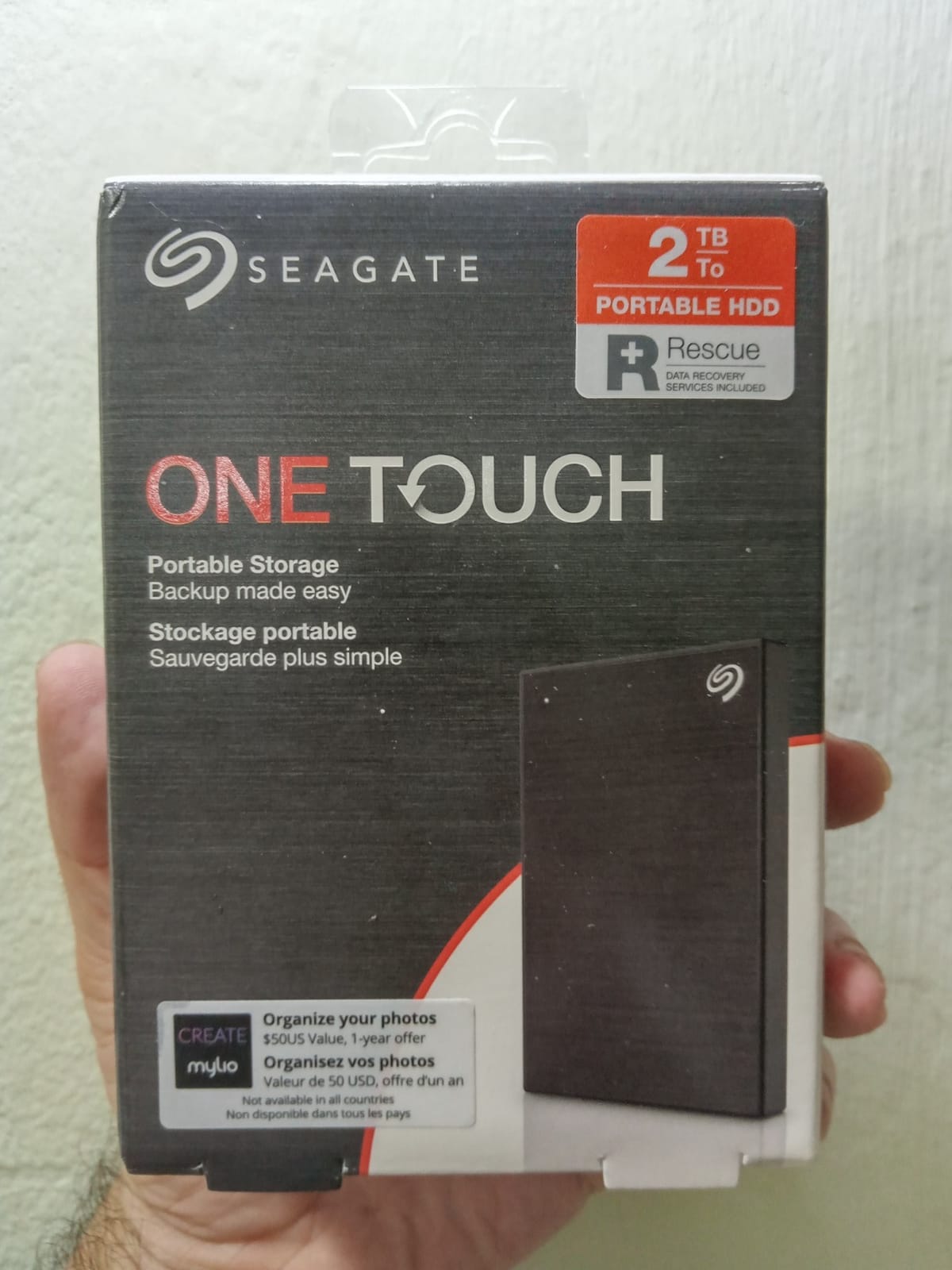 Seagate One Touch 2TB External Hard Drive HDD - Black USB 3.0 for PC Laptop and Mac, 1 Year MylioCreate, 4 Months Adobe Creative Cloud Photography Plan (STKB2000412) customer photo 2