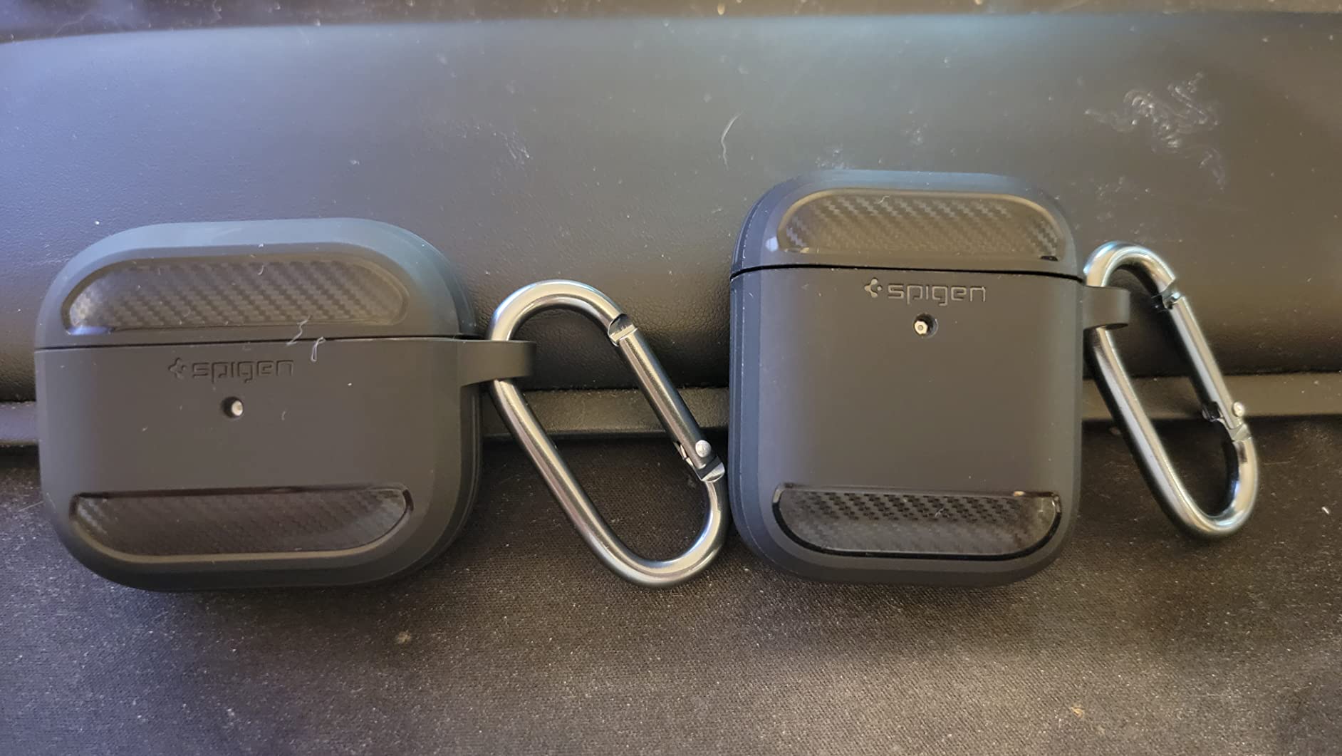 Spigen Rugged Armor Designed for AirPods 3 Case (2021) | TPU & PC Dual Layer Drop Protection, Included Carabiner - Matte Black customer photo 1