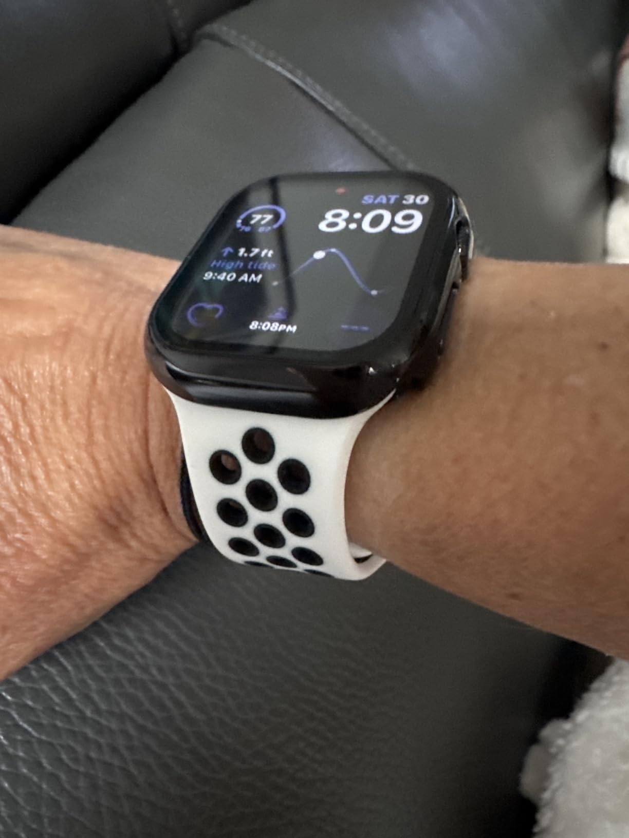 Lerobo Sport Band for Apple Watch Bands 44mm 45mm 46mm 42mm 49mm Men Women | Soft Silicone, Breathable Waterproof Strap for iWatch Series 11 10 9 8 7 6 5 4 Ultra SE 3 2 1, Gym Workout Wrist Band, Black customer photo 1