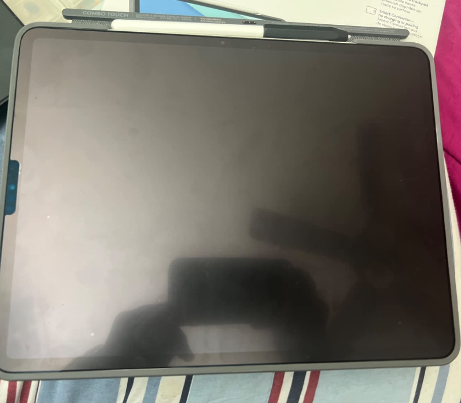 Logitech Combo Touch iPad Pro 12.9 Inch 5th-6th Gen Keyboard - Oxford Gray | Fits 5th & 6th gen (2021/2022), detachable design, kickstand, click-anywhere trackpad, Smart Connector, USA layout customer photo 1