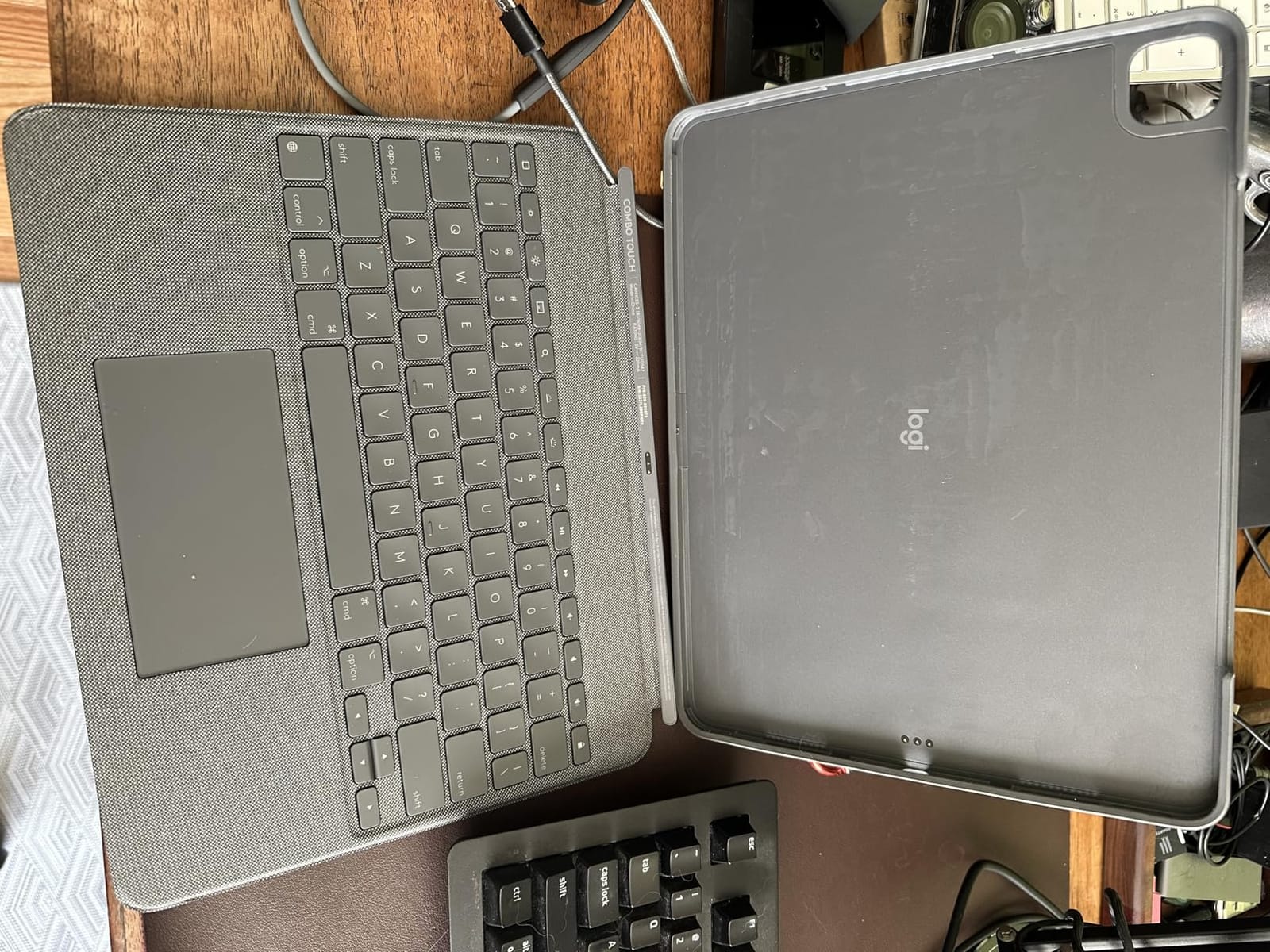 Logitech Combo Touch iPad Pro 12.9 Inch 5th-6th Gen Keyboard - Oxford Gray | Fits 5th & 6th gen (2021/2022), detachable design, kickstand, click-anywhere trackpad, Smart Connector, USA layout customer photo 2