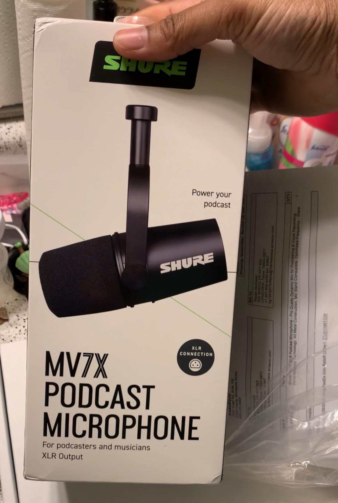 Shure MV7X XLR Dynamic Microphone for Podcasting, Streaming & Vocal Recording - Voice-Isolating Cardioid Mic with Broadcast-Style Design & All-Metal Construction, Black customer photo 2