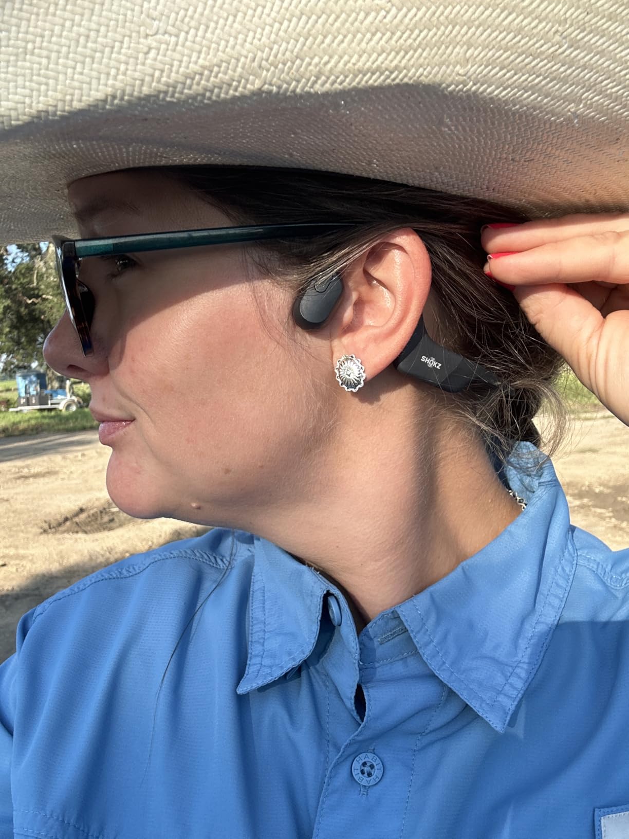 SHOKZ OpenRun Mini Bone Conduction Open-Ear Bluetooth Headphones, Black - Bundle with Sweat Headband; Open ear comfort; Lightweight & Secure fit; IP67 water resistance; 8H battery; Running/Cycling customer photo 1