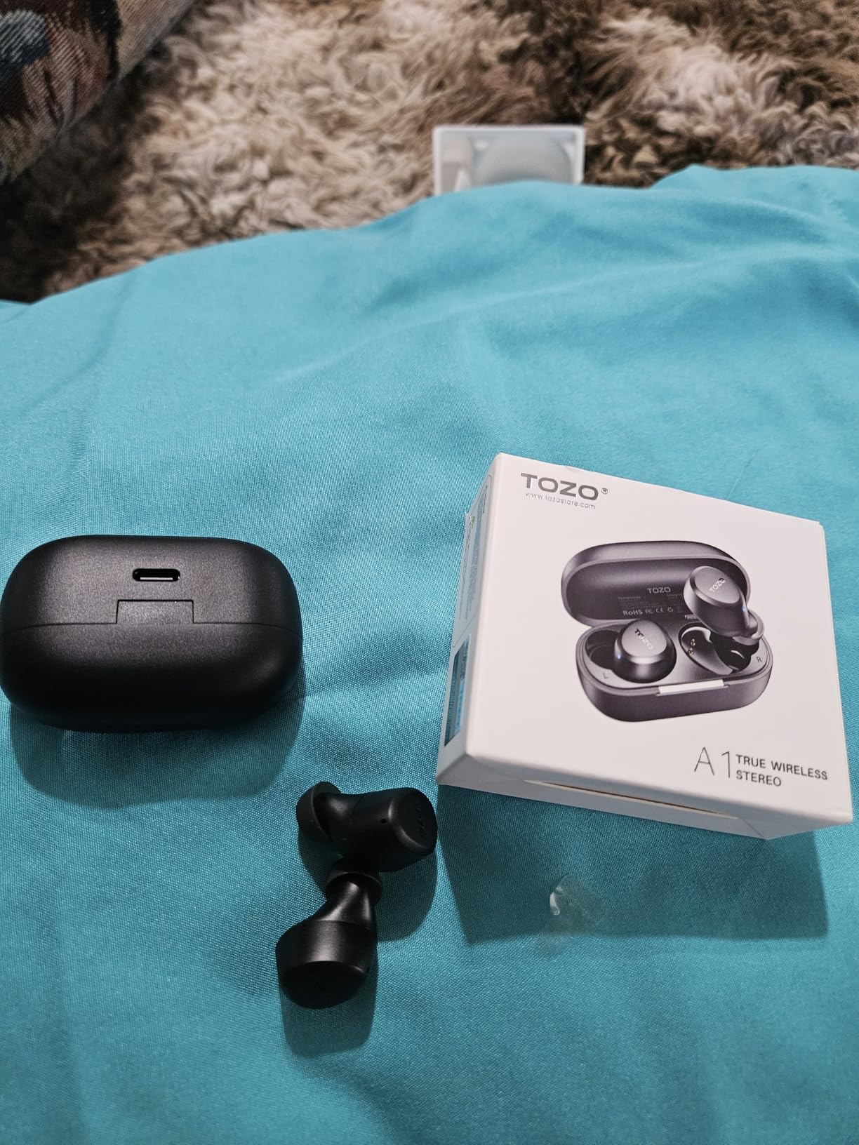 TOZO A1 Wireless Earbuds Bluetooth 5.3 Light Weight in Ear Headphones | IPX5 Waterproof,2 Mics for AI Calls,Immersive Premium Sound Bass Headset with Charging Case,32 EQ via App Black customer photo 2