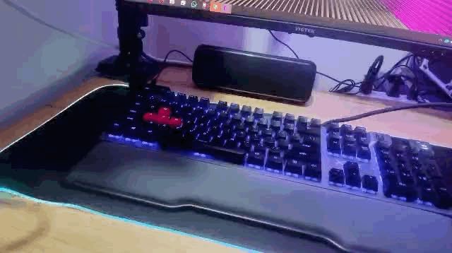 Large RGB Gaming Mouse Pad - 15 Light Modes Touch Control Extended Soft Computer Keyboard Mat Non-Slip Rubber Base for Gamer Esports Pros 31.5X11.8 (RGB) customer photo 1