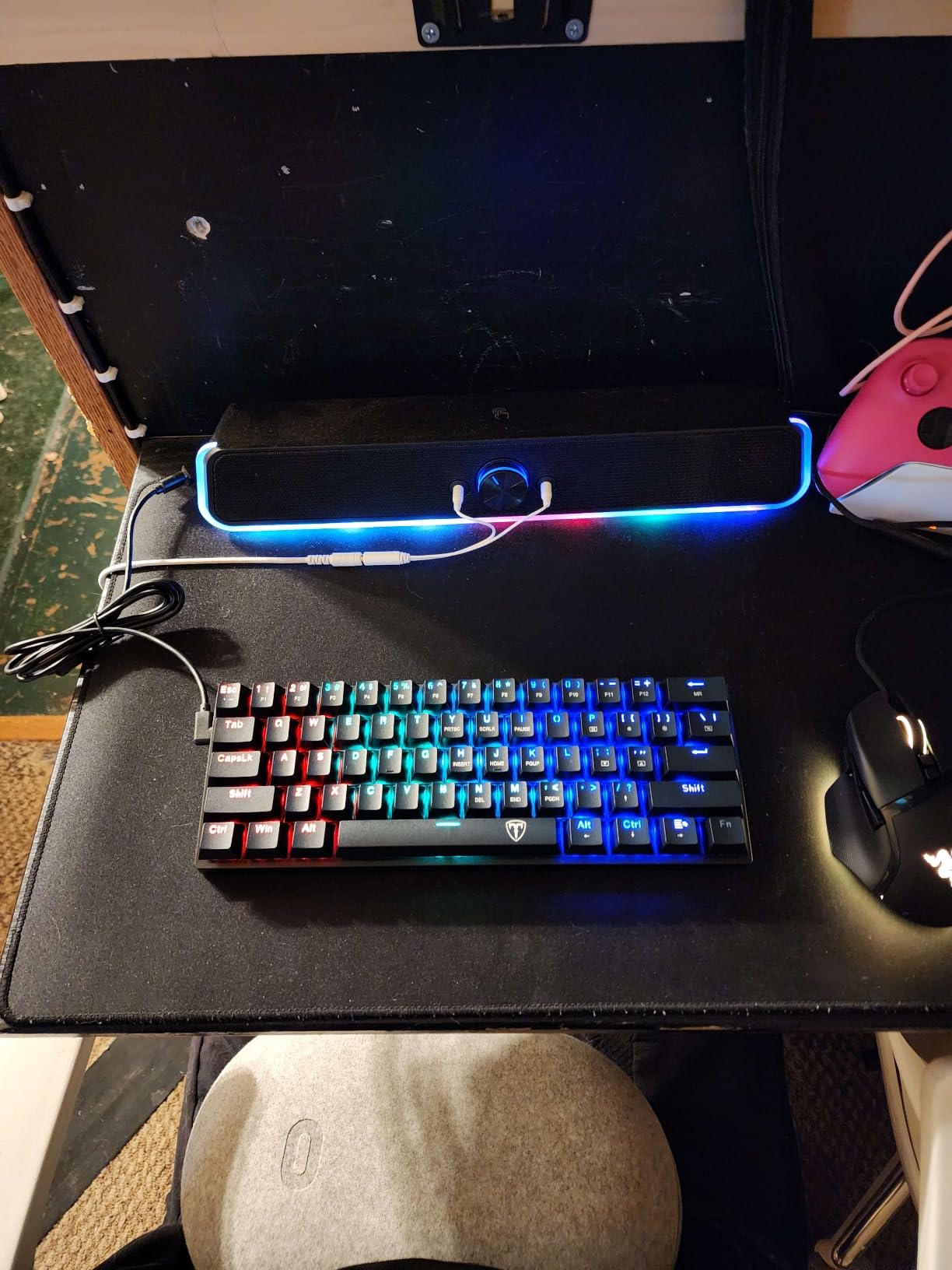 60% Wired Mechanical Gaming Keyboard with Blue Switches, LED Backlit customer photo 1