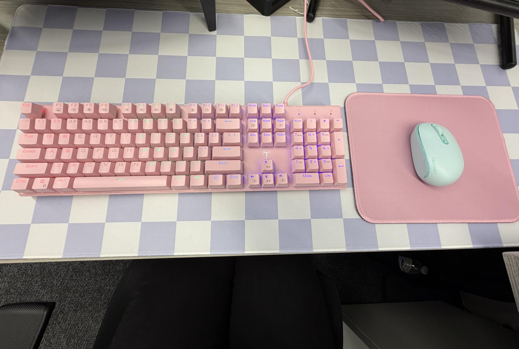 RisoPhy Mechanical Gaming Keyboard, RGB 104 Keys Ultra-Slim LED Backlit USB Wired Keyboard with Blue Switch, Durable Abs Keycaps/Anti-Ghosting/Spill-Resistant Computer Keyboard for PC Mac Xbox Gamer customer photo 2
