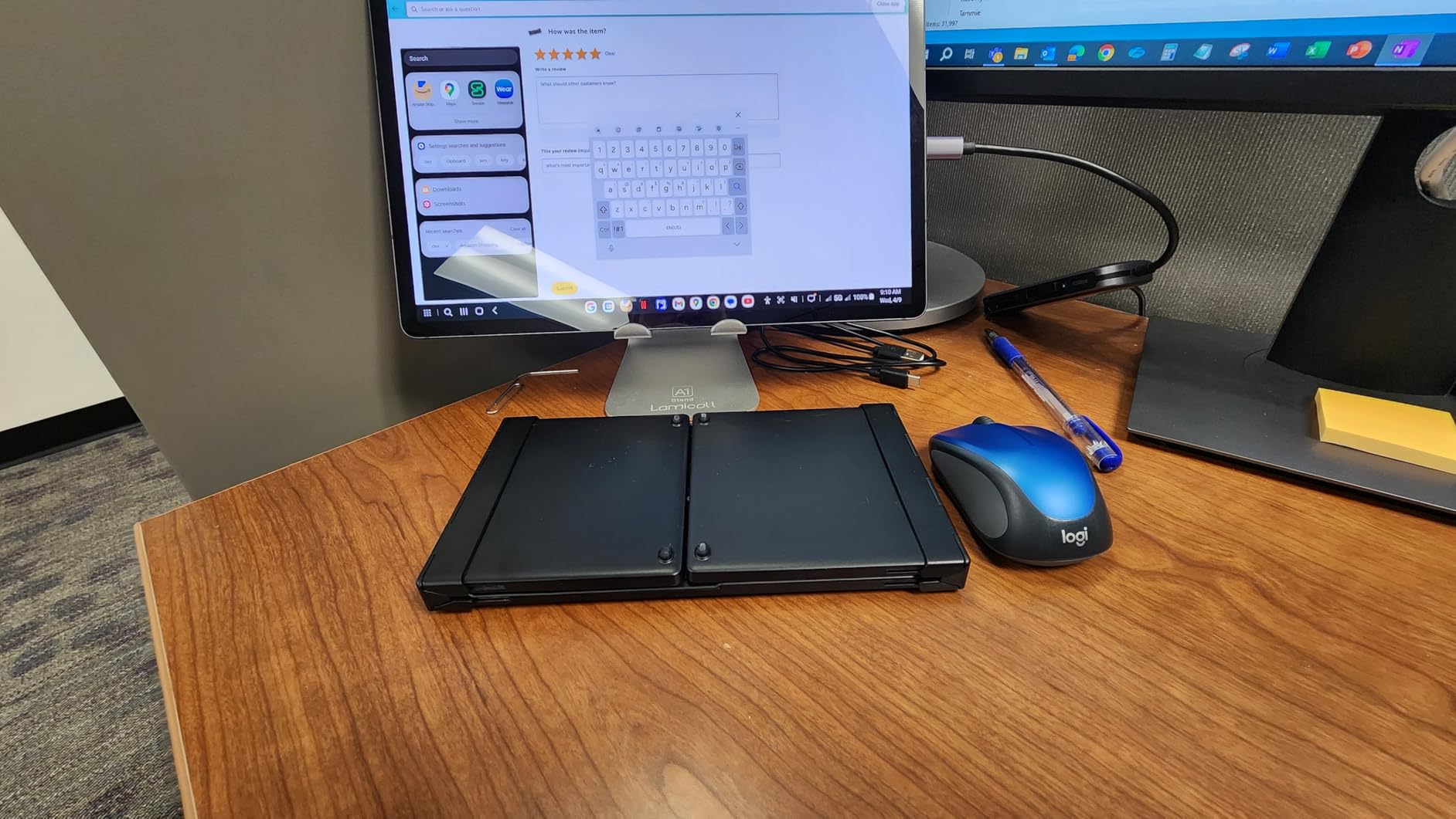 ProtoArc XK01 Full-Size Foldable Bluetooth Keyboard for Travel, Black | 105 keys, number pad, 0.65in keycaps, 3-device Bluetooth 5.1 switching, USB-C charging, for laptop tablet phone customer photo 1