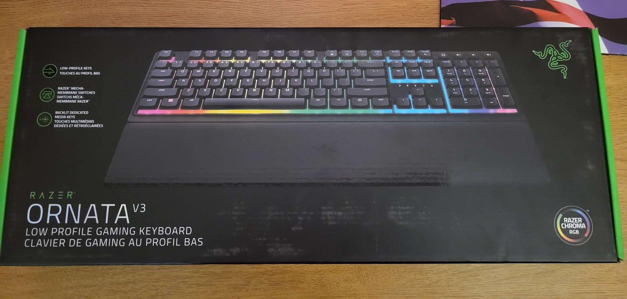 Razer Ornata V3 Gaming Keyboard, Low-Profile Keys, Black | Mecha-Membrane Switches, UV-Coated Keycaps, Backlit Media Keys, 10-Zone RGB Lighting, Snap Tap, Magnetic Wrist Wrest customer photo 2