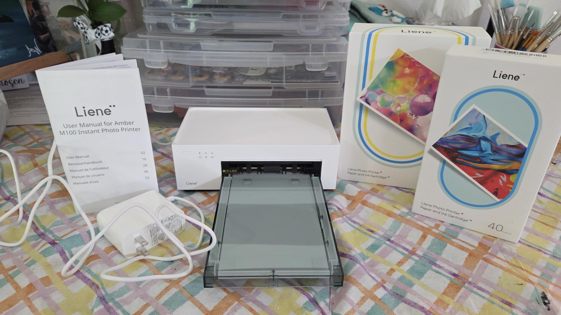 Liene M100 4x6'' Photo Printer, Phone Printer 100 Sheets & 3 Cartridges, Full-Color Photo, Portable Instant Photo Printer for iPhone Android, Thermal Dye Sublimation, Wi-Fi Picture Printer 100 Papers customer photo 2