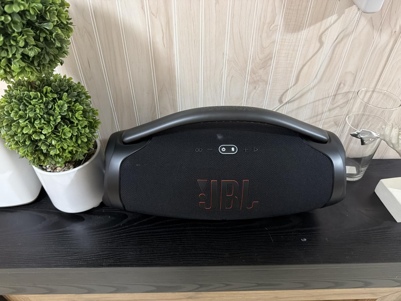 JBL Boombox 3 Black Portable Bluetooth Speaker with Massive Sound, Deepest Bass, IPX7 Waterproof, 24H Playtime, PartyBoost customer photo 1