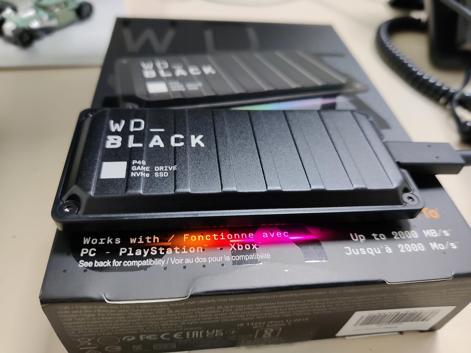 Western Digital 2TB P40 Game Drive SSD - Up to 2,000MB/s, RGB Lighting, Portable External Solid State Drive, Compatible with Playstation, Xbox, PC, & Mac - WDBAWY0020BBK-WESN customer photo 1