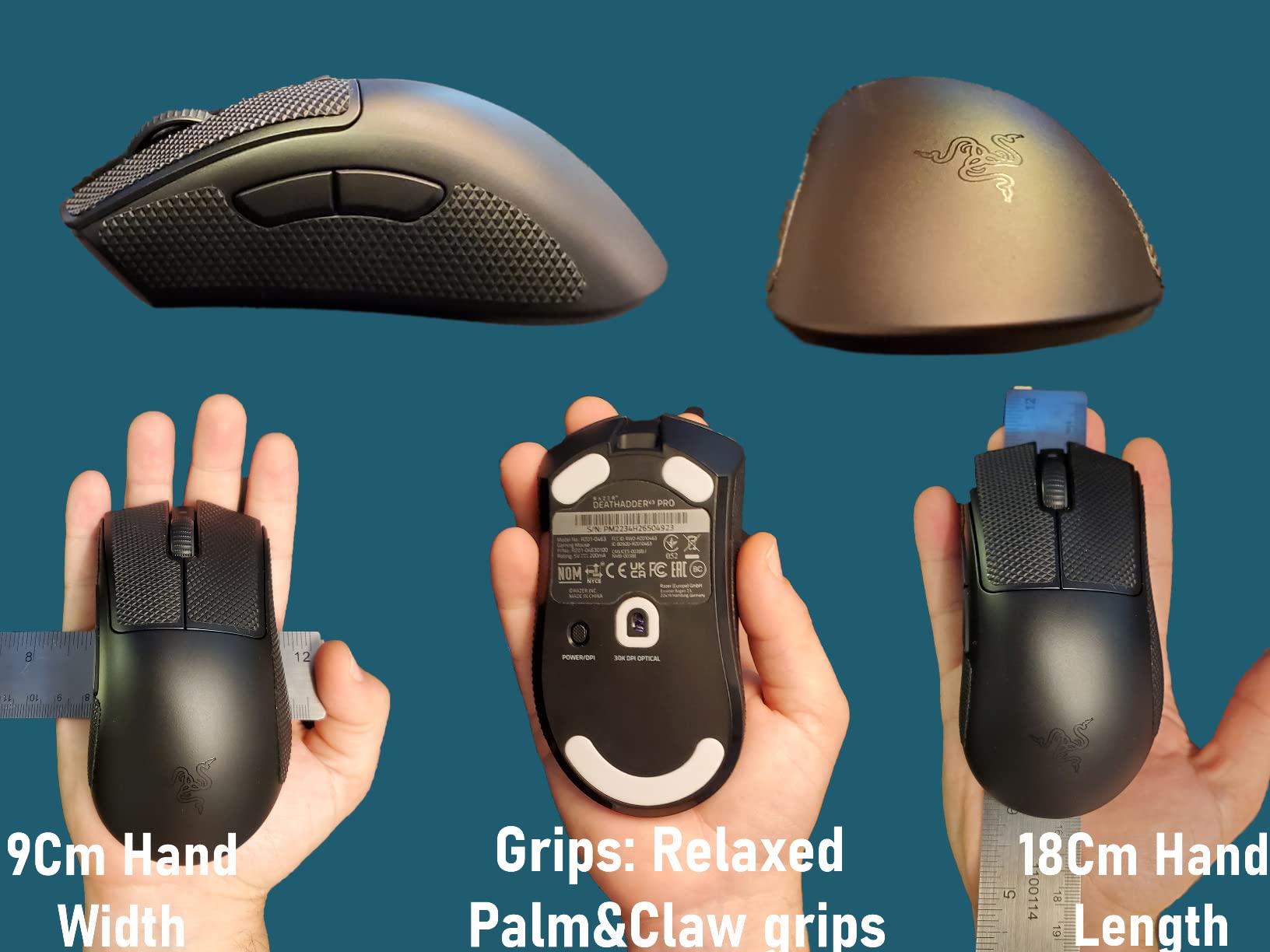 Razer DeathAdder V3 Pro Wireless Gaming Mouse: 63g Ultra Lightweight - Focus Pro 30K Optical Sensor - HyperSpeed Wireless - Fast Optical Switches Gen-3-5 Programmable Buttons - 90 Hr Battery - Black customer photo 1