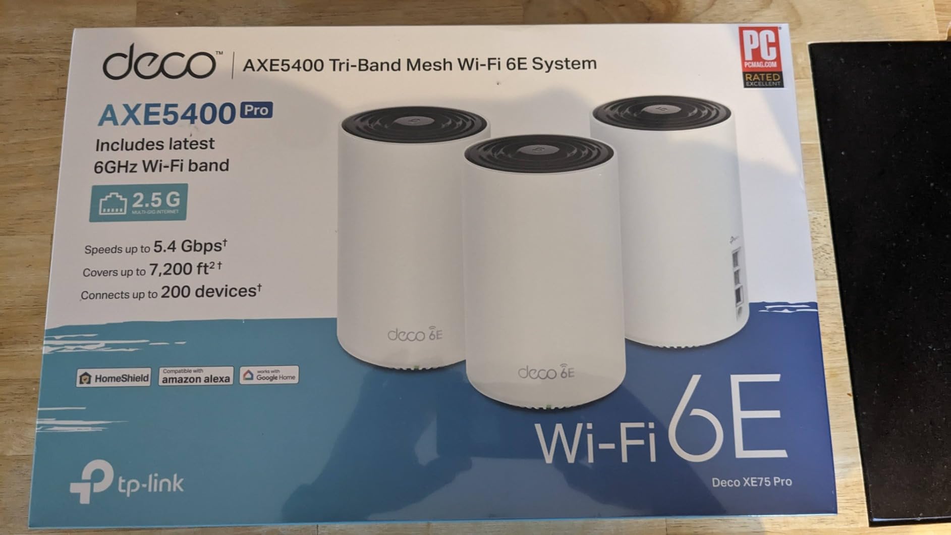 TP-Link Deco XE75 Pro AXE5400 Tri-Band WiFi 6E Mesh System - 2.5G WAN/LAN Port, Covers up to 7200 Sq.Ft, Replaces WiFi Router and Extender, AI-Driven Mesh, 6GHz Band, 3-Pack customer photo 1