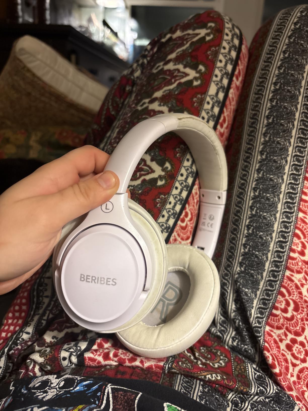 BERIBES Bluetooth Headphones Over Ear, 65H Playtime and 6 EQ Music Modes Wireless Headphones with Microphone, HiFi Stereo Foldable Lightweight Headsets, Deep Bass for Home Office Cellphone PC Ect. customer photo 2