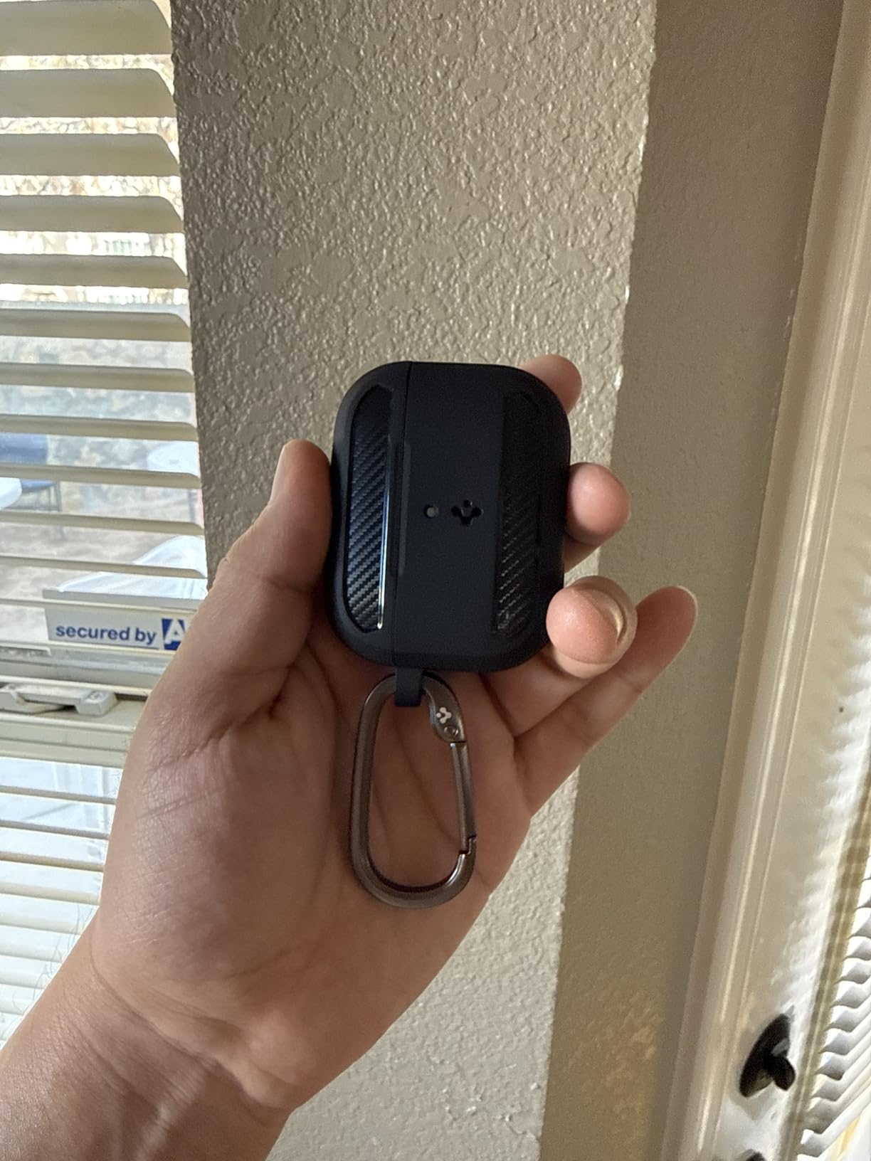 Spigen Rugged Armor Designed for AirPods Pro 2 Case (2022/2023) | TPU & PC Dual Layer Protection, Included Carabiner, Wireless Charging Compatible - Matte Black customer photo 2