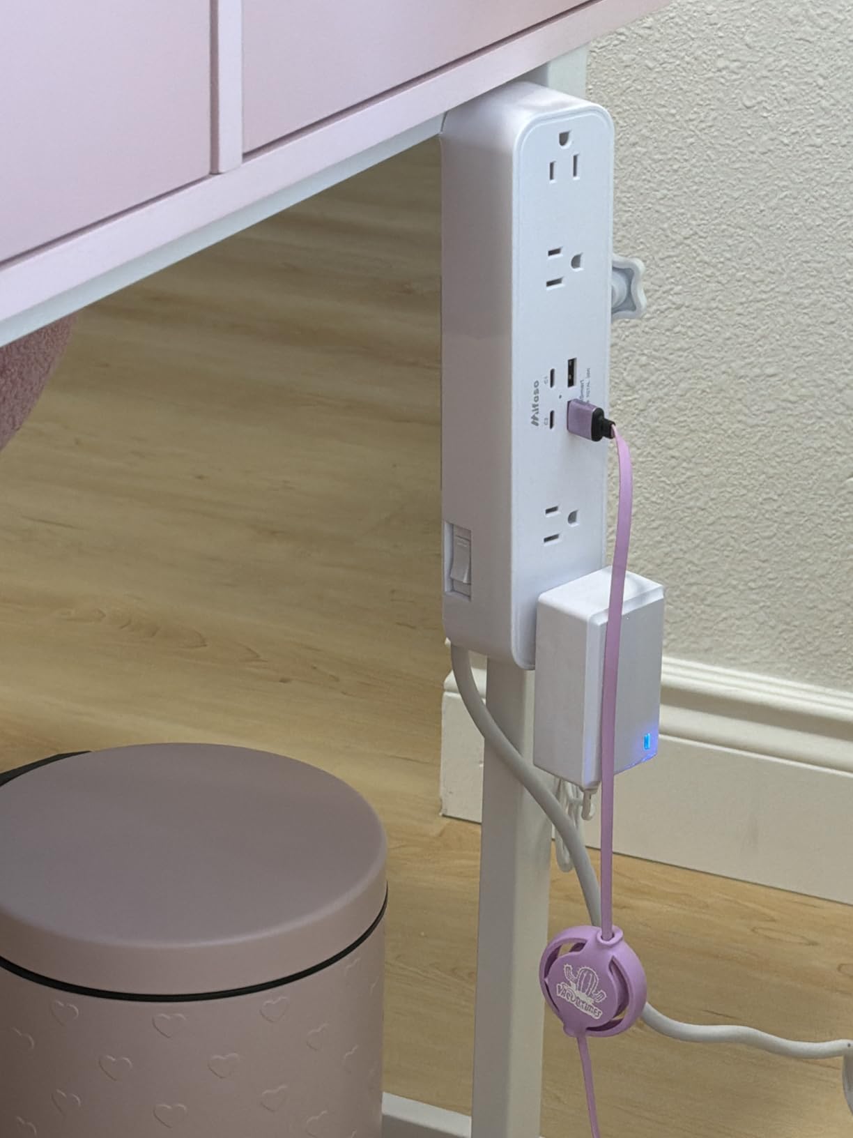 Desk Clamp Power Strip, 4 AC Outlets 4 USB Ports, Fit 1.7in Tabletop Edge customer photo 2