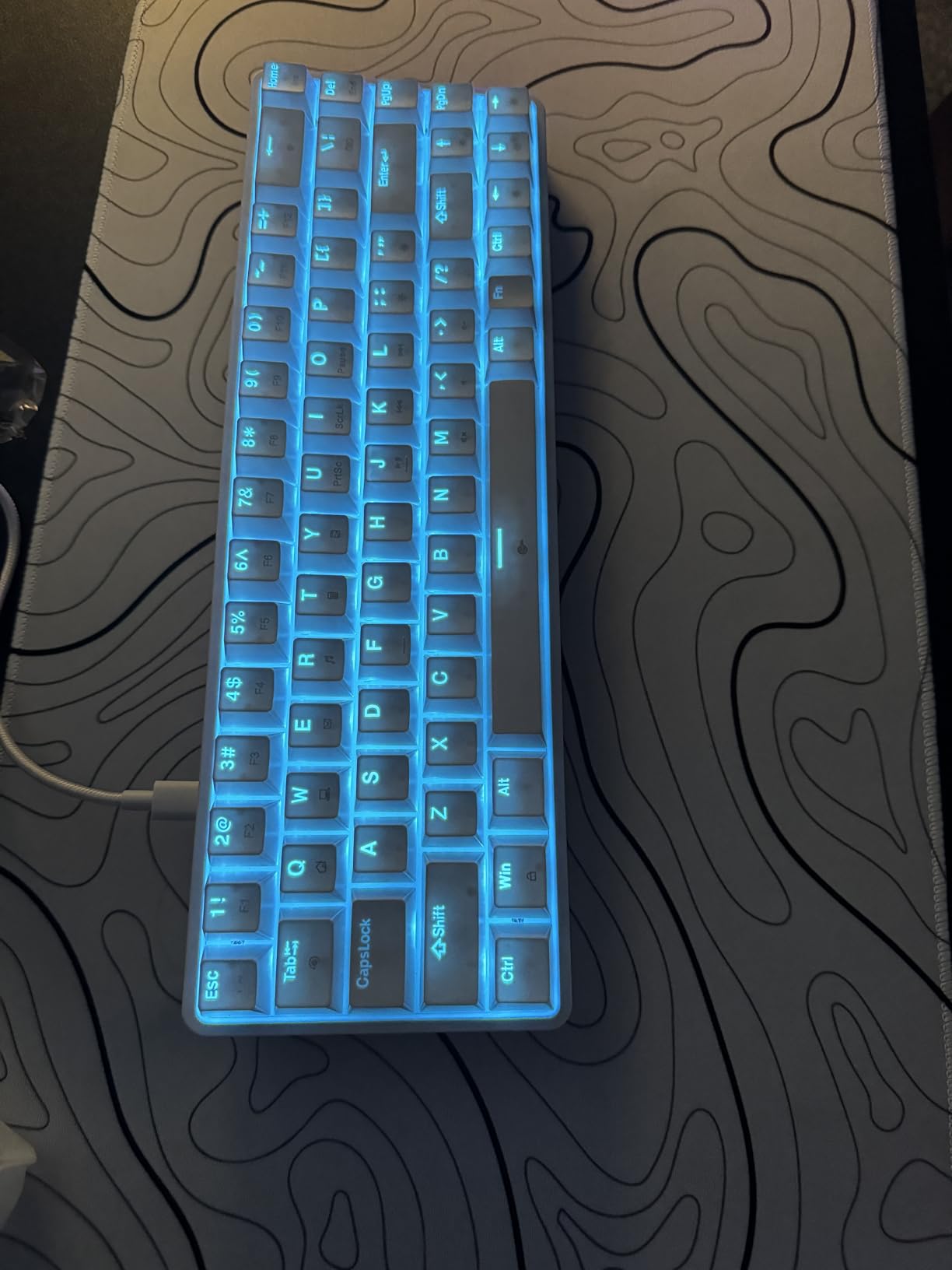 DIERYA T68SE 60% Gaming Mechanical Keyboard,Ultra Compact Mini 68 Key with Red Switches Wired Keyboard,Anti-Ghosting Keys, for Windows Laptops and PC Gamers,White customer photo 2