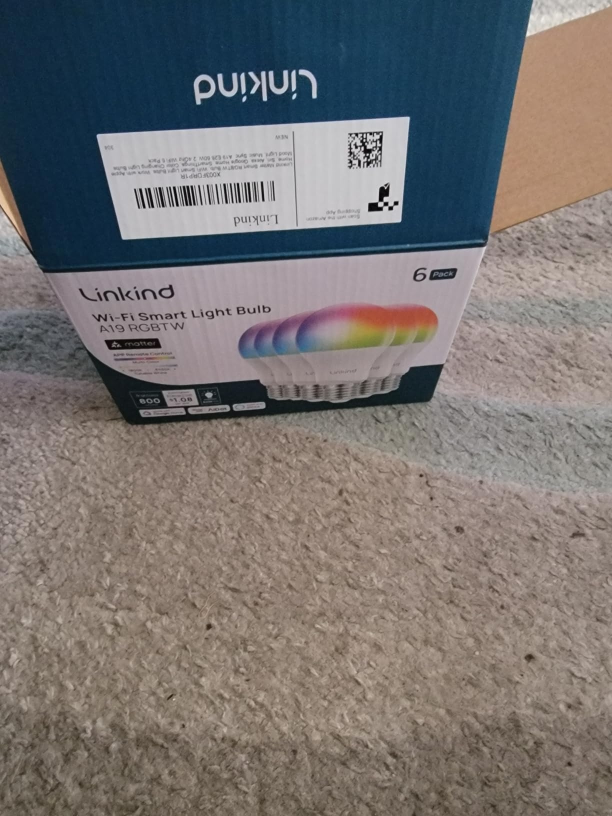 Linkind Matter Smart Light Bulbs, Work with Apple Home, Alexa, Siri, Google | Matter-enabled Direct Connect, LED Color Changing, Mood Lighting, Music Sync, A19 E26 60W 800LM, 6 Pack customer photo 1