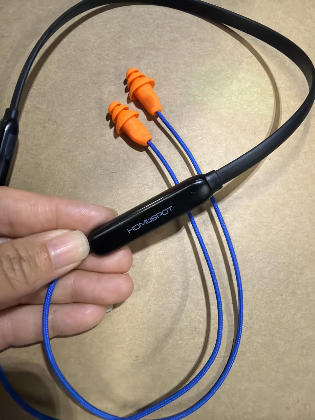 Bluetooth Work Headphones, OSHA-Compliant, 27dB NRR, 24H Playtime | Noise-Reduction Safety Earbuds | Bluetooth 5.4, 100 ft | aptX HD | Soft 3-Flange Silicone Ear Tips | Blue-Orange customer photo 2
