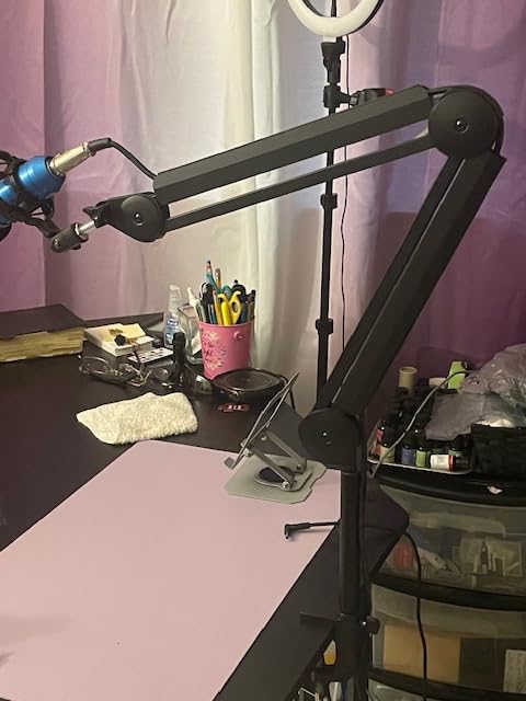 InnoGear Mic Boom Arm Microphone Stand Cable Management for Blue Yeti FIFINE AM8 K669B HyperX QuadCast S SoloCast AT2020 Shure SM7B MV7 and Other Microphone customer photo 1