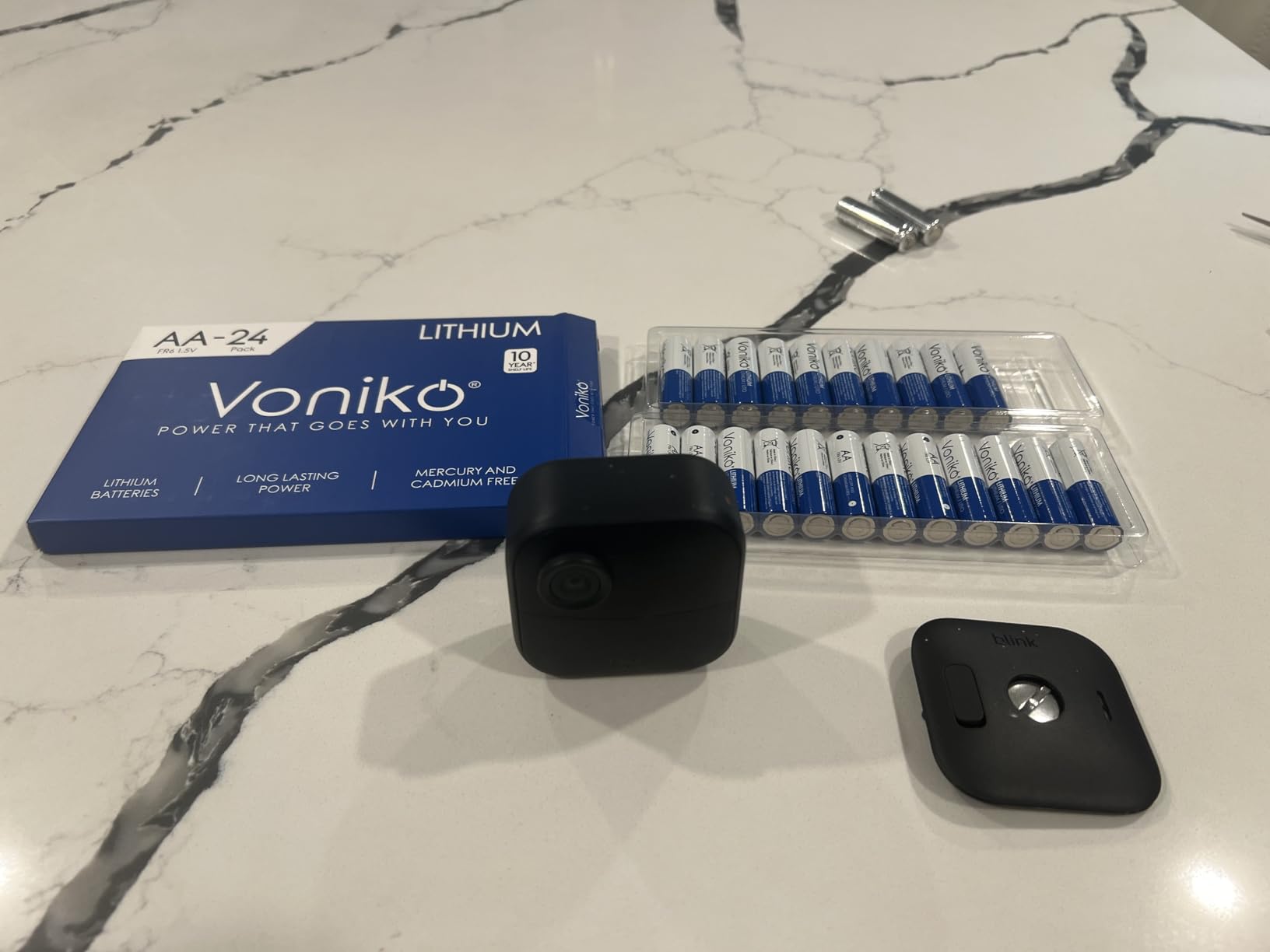 Voniko Lithium Batteries AA, 24 Pack 1.5V AA Lithium Batteries for Blink Outdoor Camera, 3000mAh Double A Disposable Battery for Home Security Systems, 10-Year Shelf Life customer photo 1