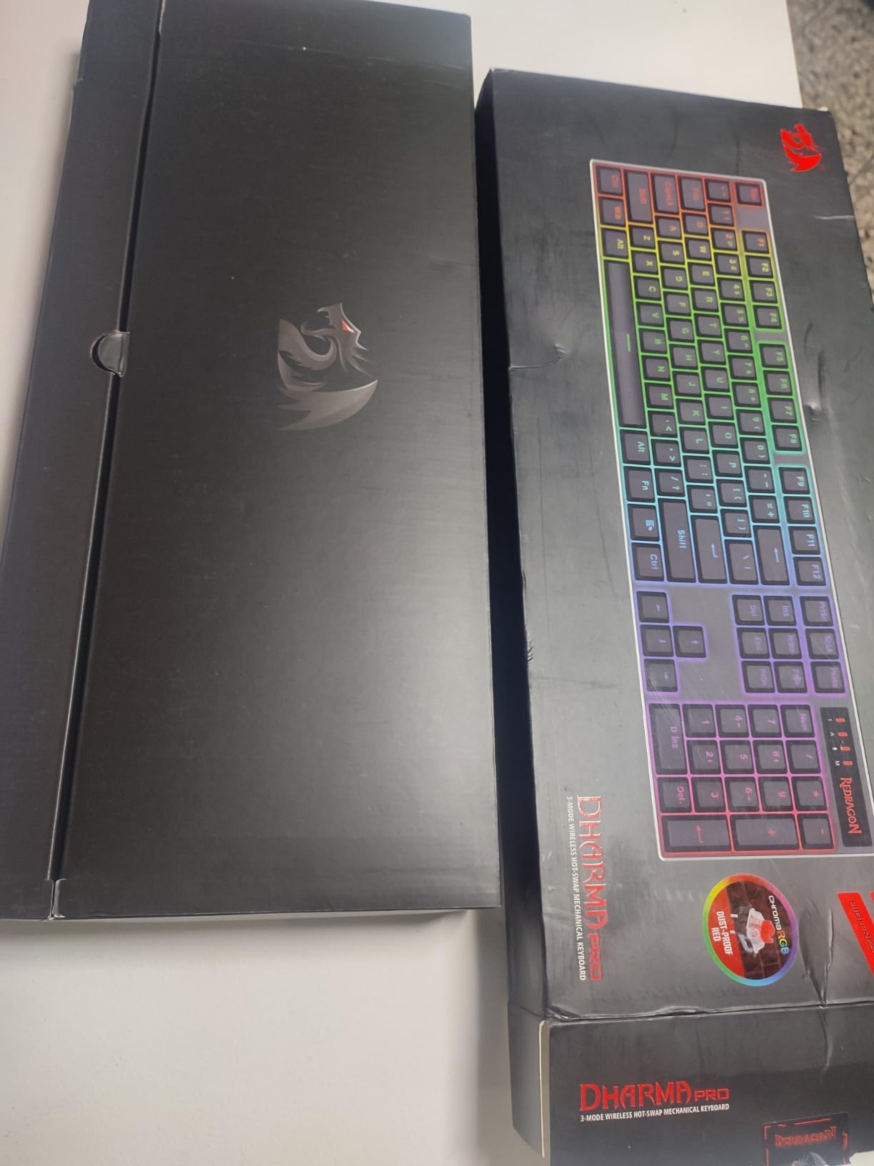 Redragon K556 PRO Upgraded Wireless RGB Gaming Keyboard, BT/2.4Ghz Tri-Mode Aluminum Mechanical Keyboard w/No-Lag Connection, Hot-Swap Linear Quiet Red Switch customer photo 1