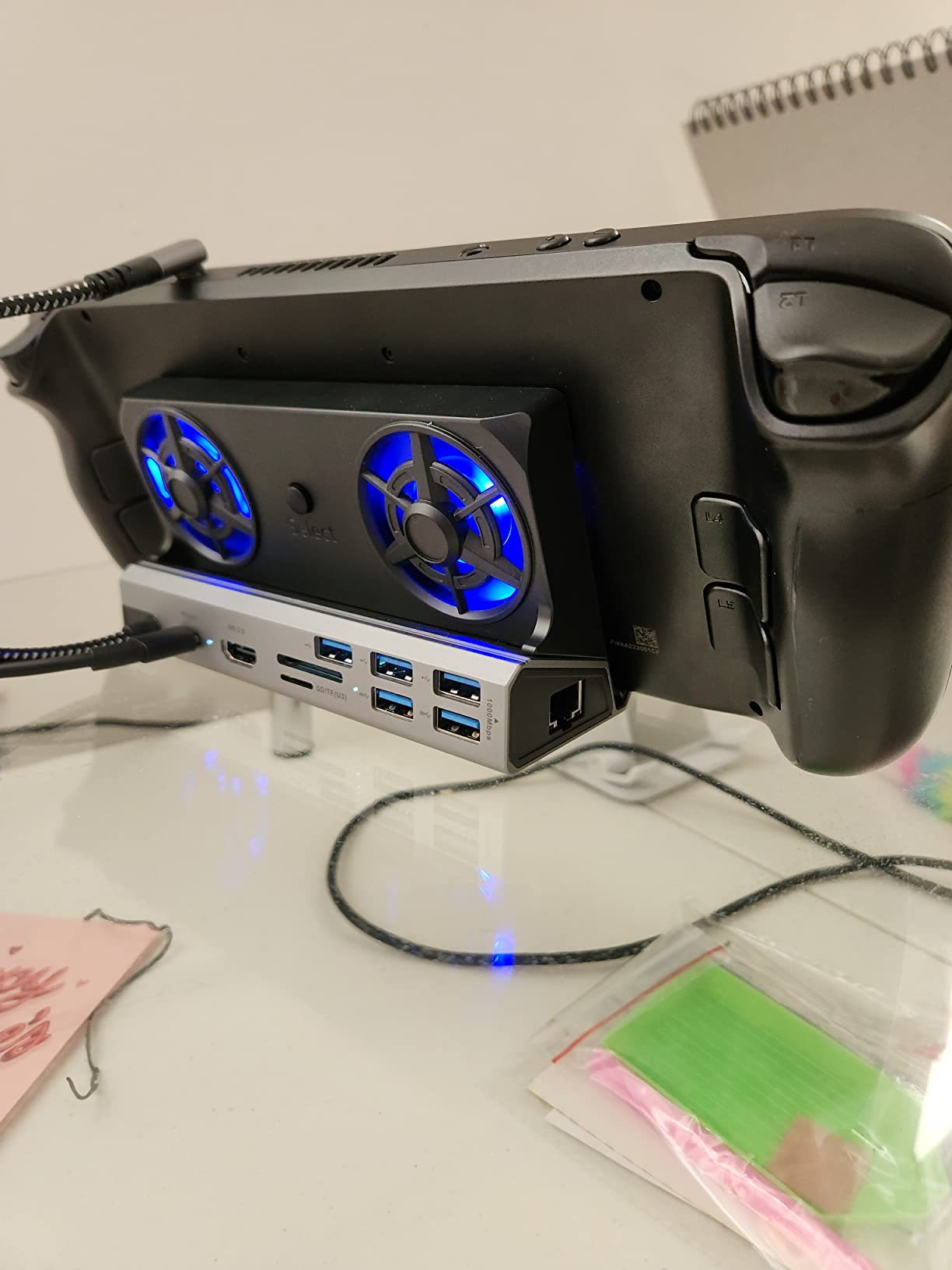 10-in-1 Docking Station for Steam Deck OLED & ROG Ally X & Legion Go & Switch 2, Dual Cooling Fan 5 USB Ports, 4K@60Hz HDMI 2.0, 100W Charging Port Support ROG Ally 30W Mode, Gigabit Ethernet, SD/TF customer photo 1